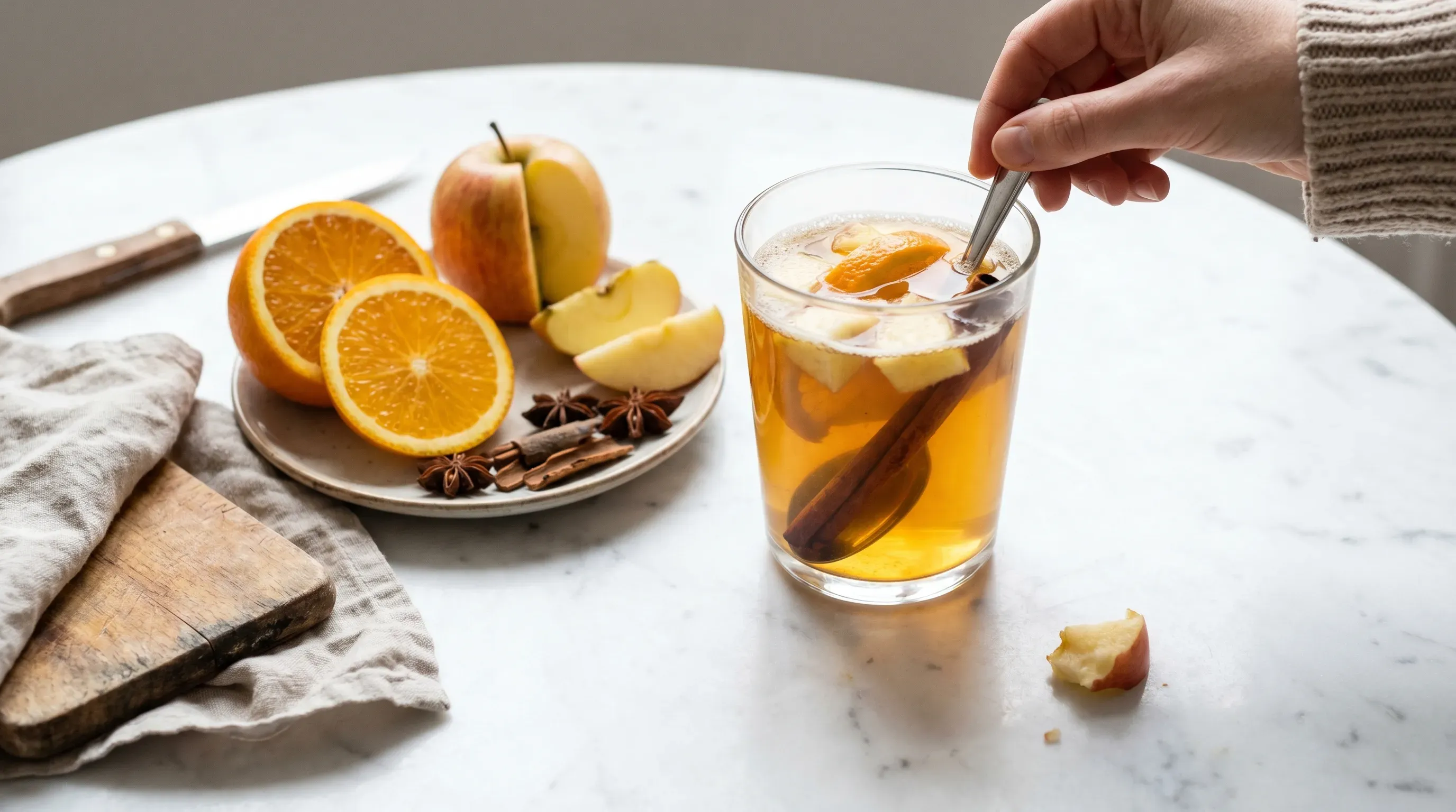 Apfel Orangen Zimt Tee