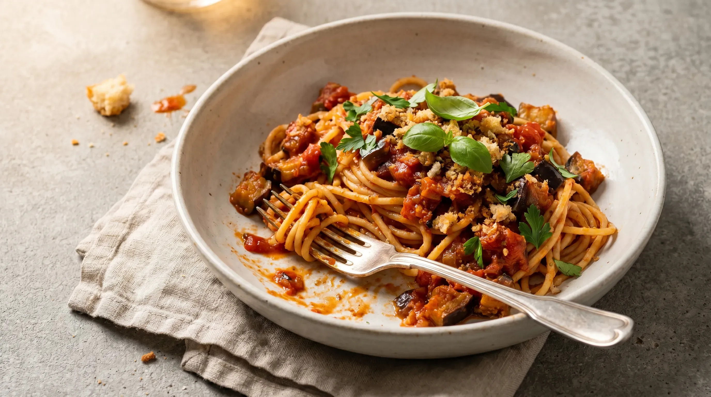 Aubergine-Gemüse-Pasta