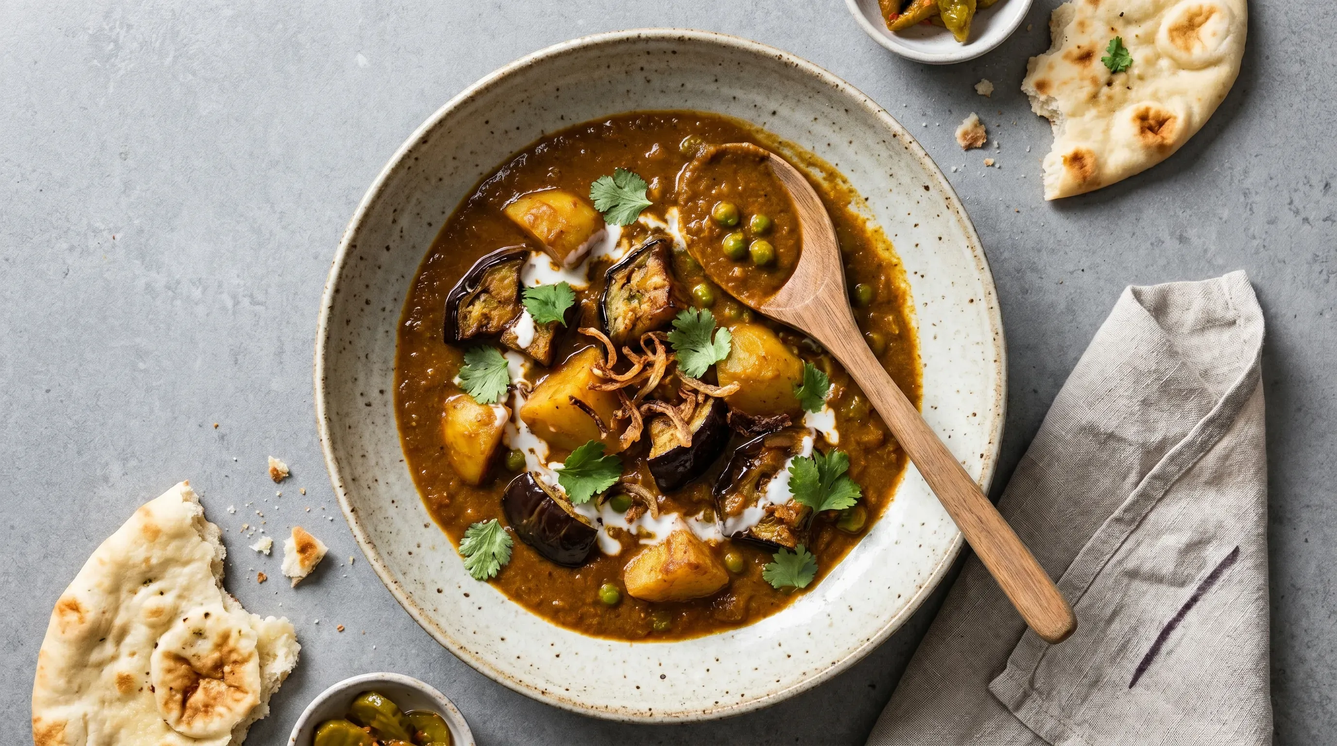 Aubergine-Kartoffeln Curry