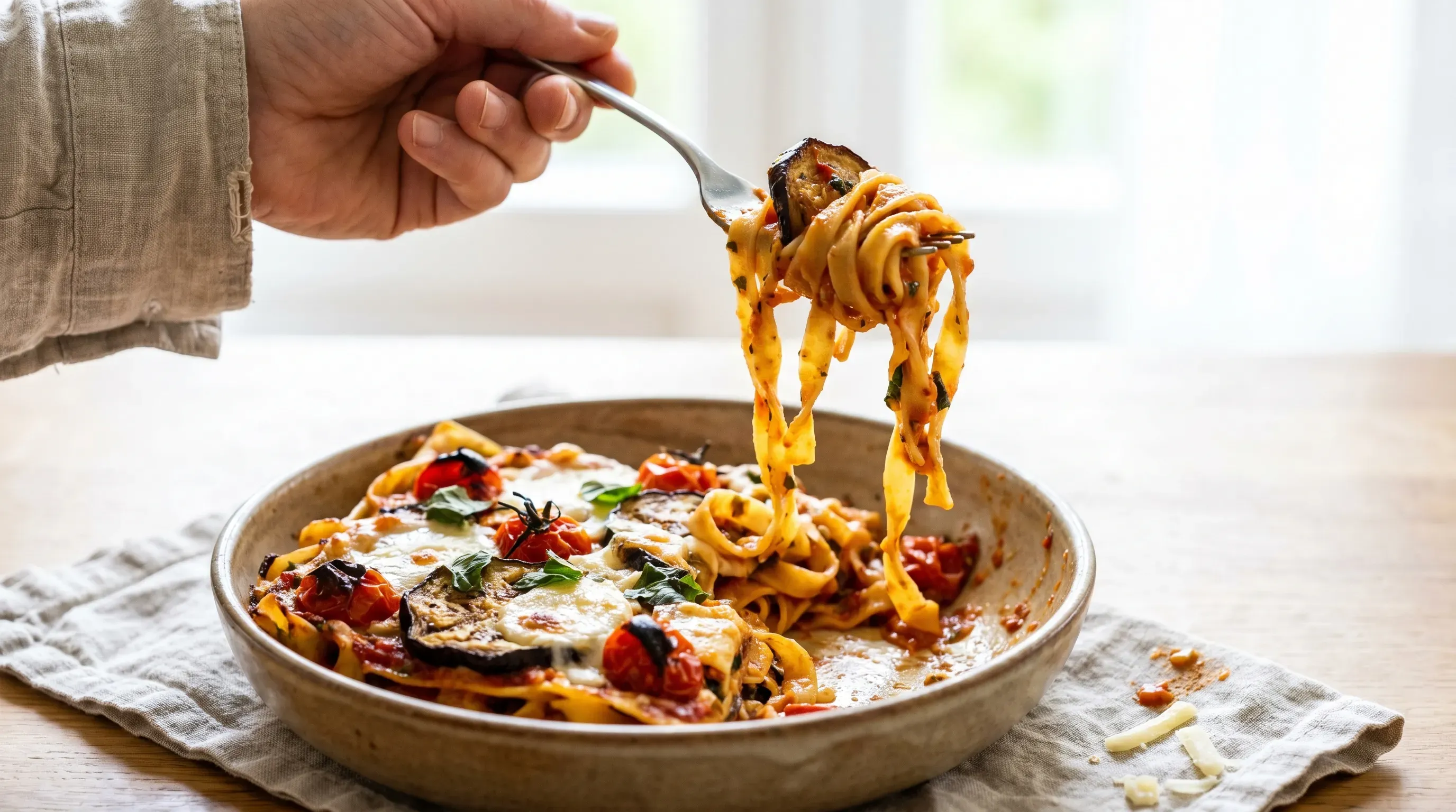Aubergine Tomaten Lasagne