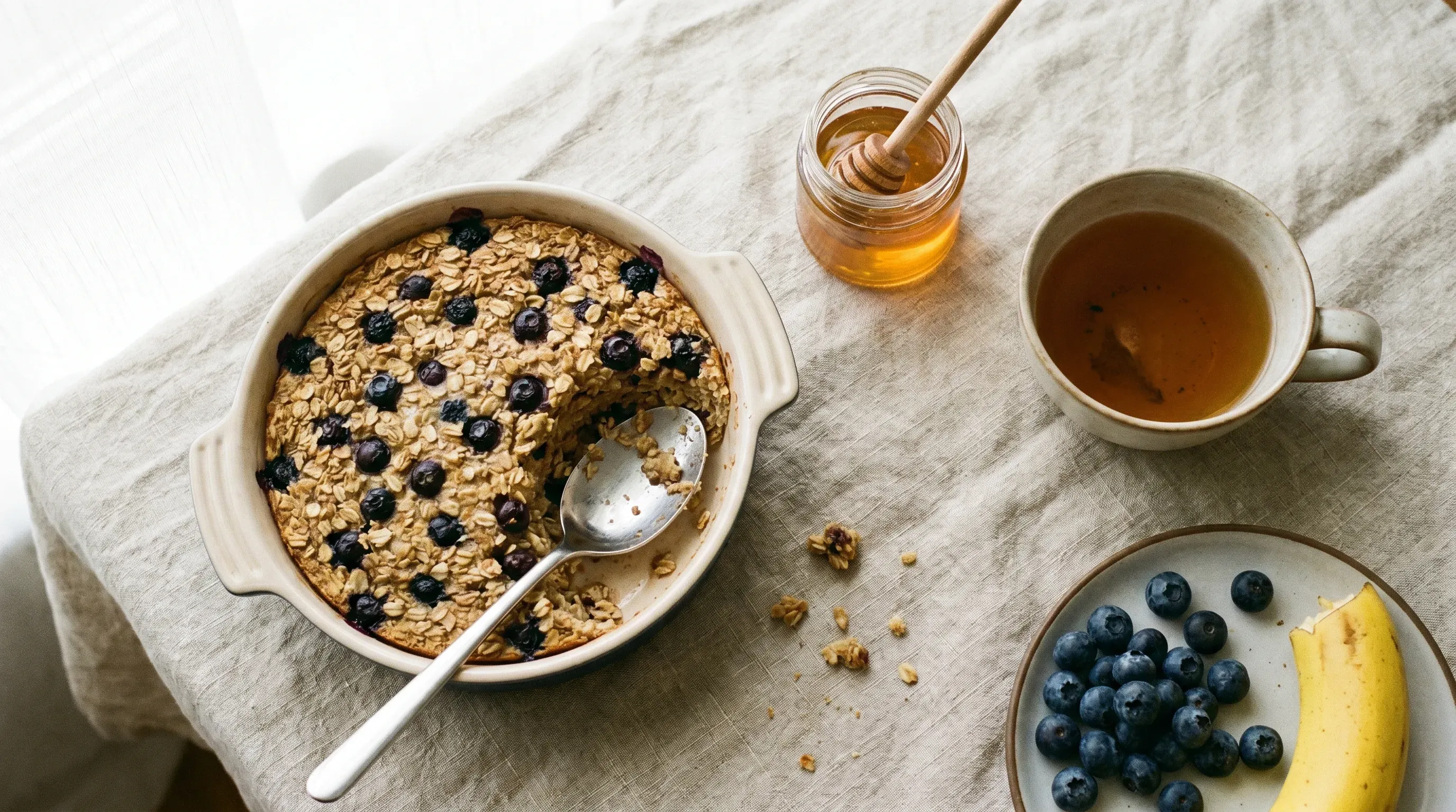 Baked Oats mit Blaubeeren
