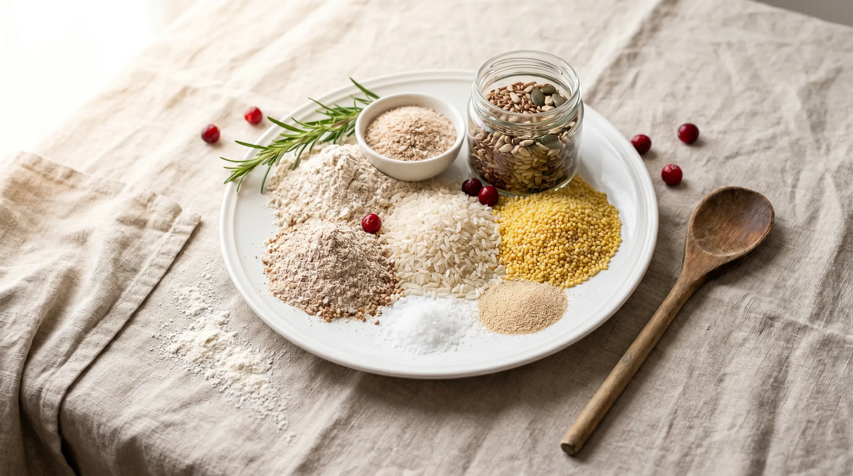 Basiszutaten für glutenfreies Brot oder Brötchen