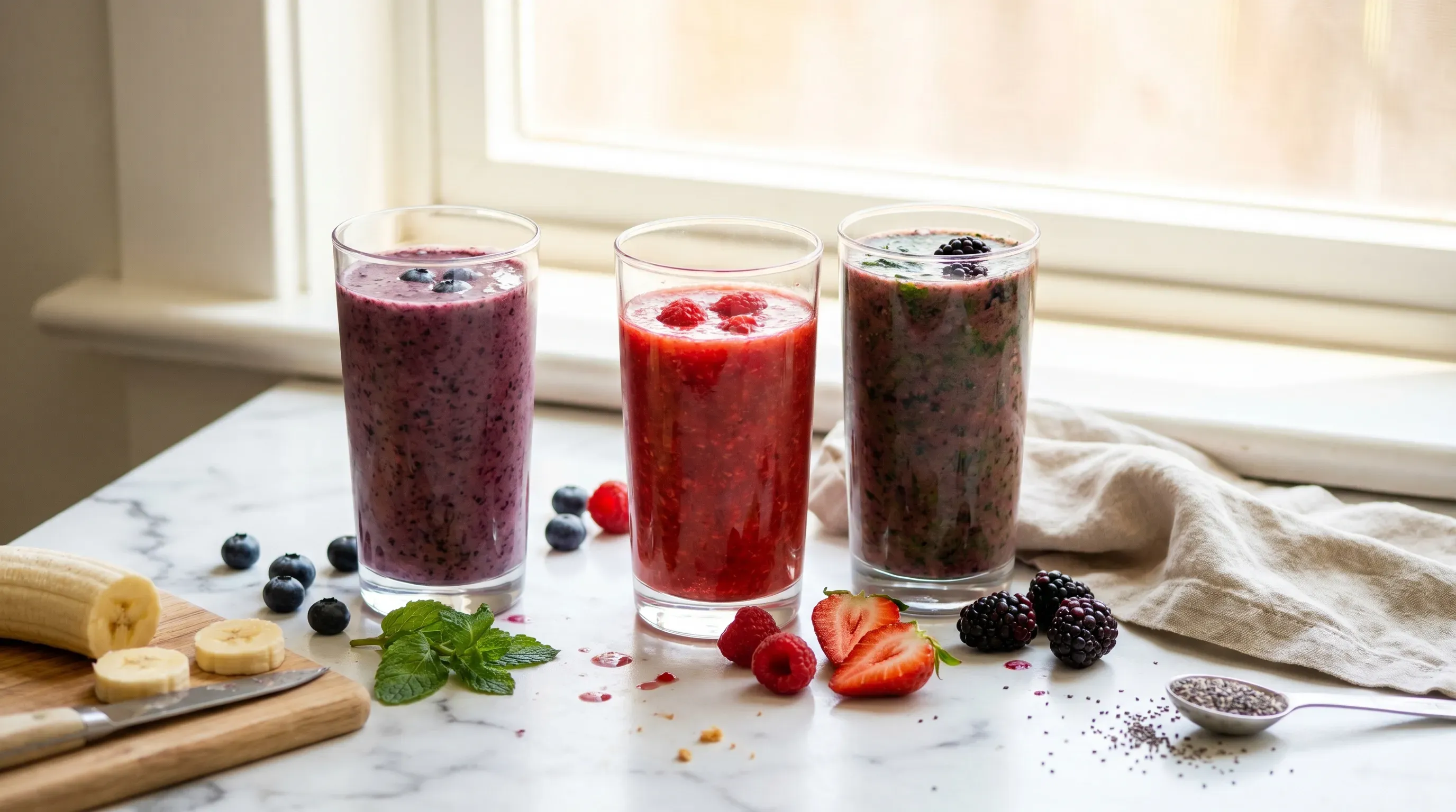 Beeren-Smoothies - 3 Ways