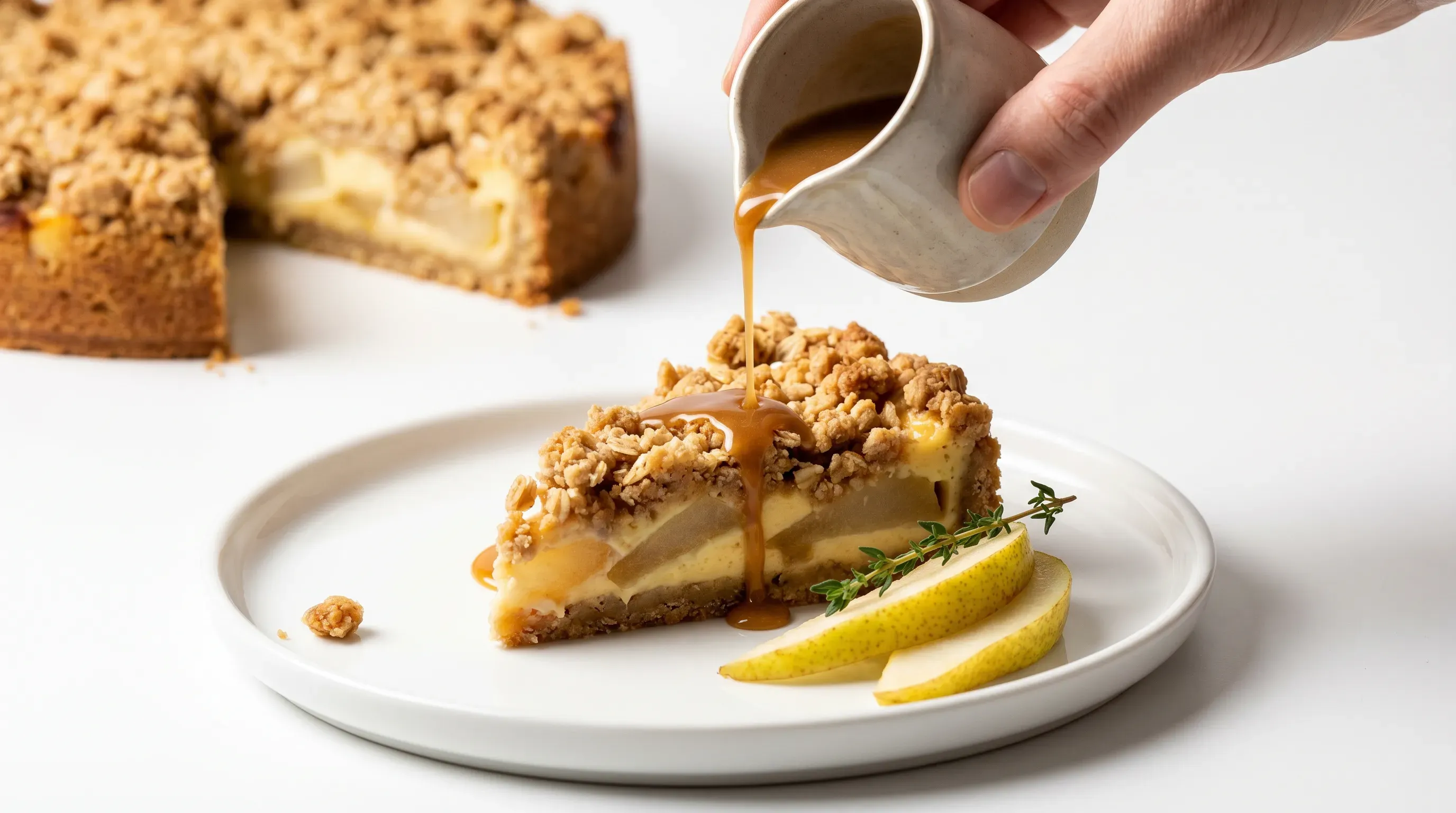 Birnen-Crumble mit Haferstreuseln