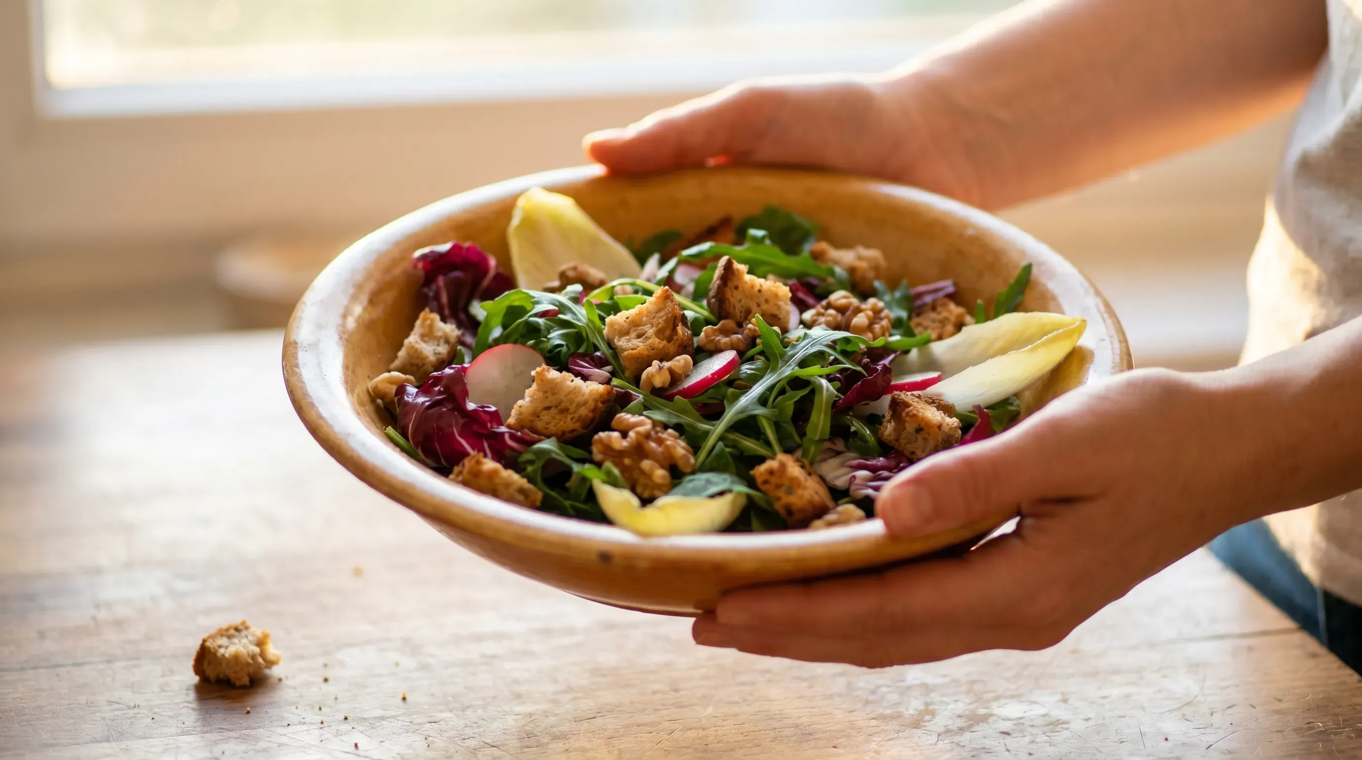Bitterstoffe Salat mit Croutons