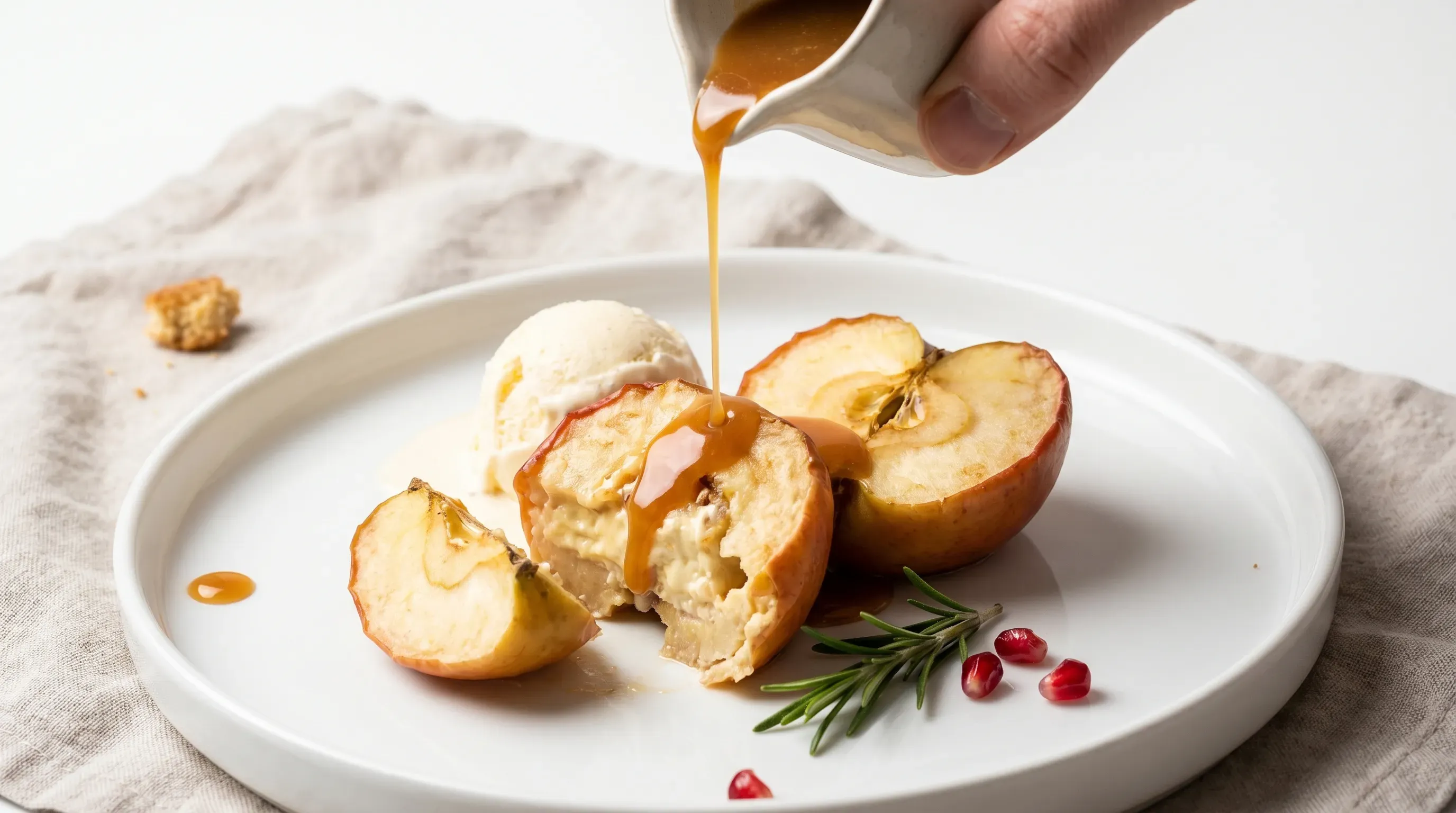 Bratäpfel mit Vanilleeis