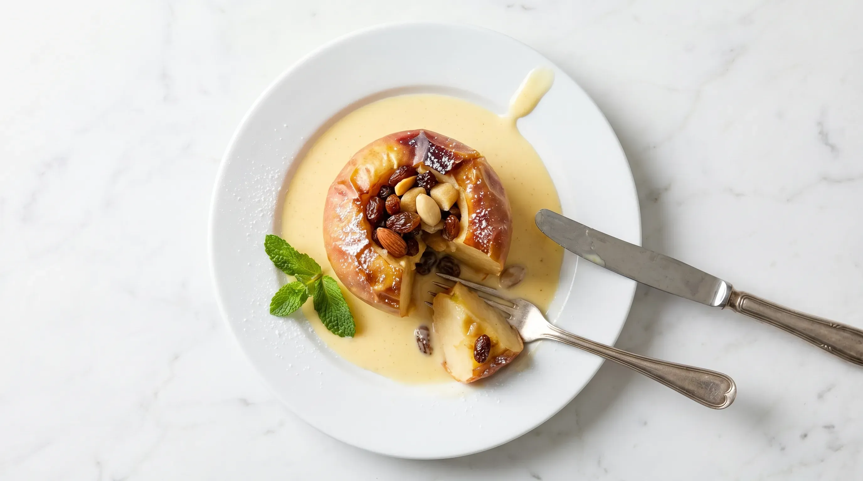 Bratapfel mit Vanillesauce