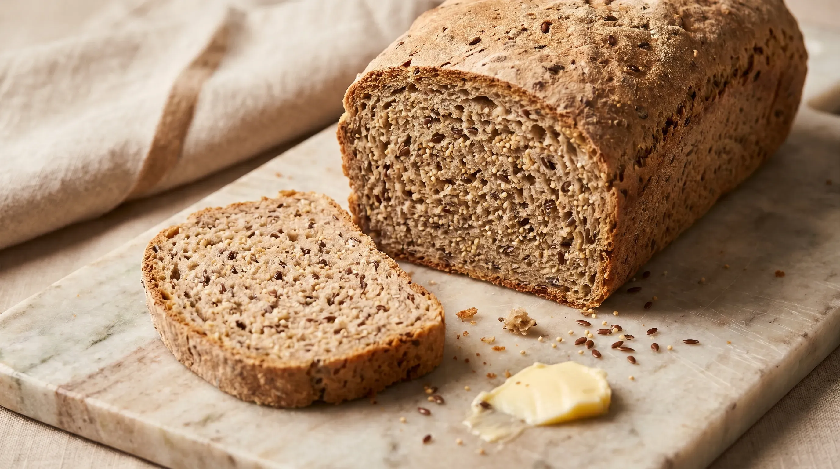Brot mit Amaranth und Leinsamen