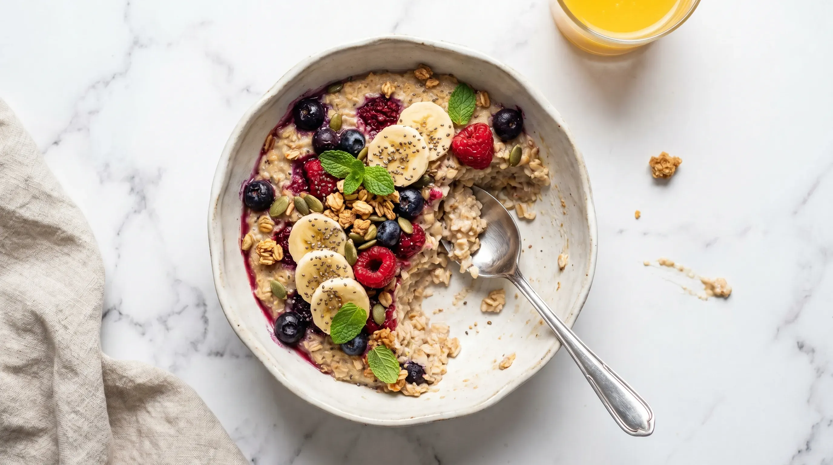 Buntes Oatmeal aus dem Ofen