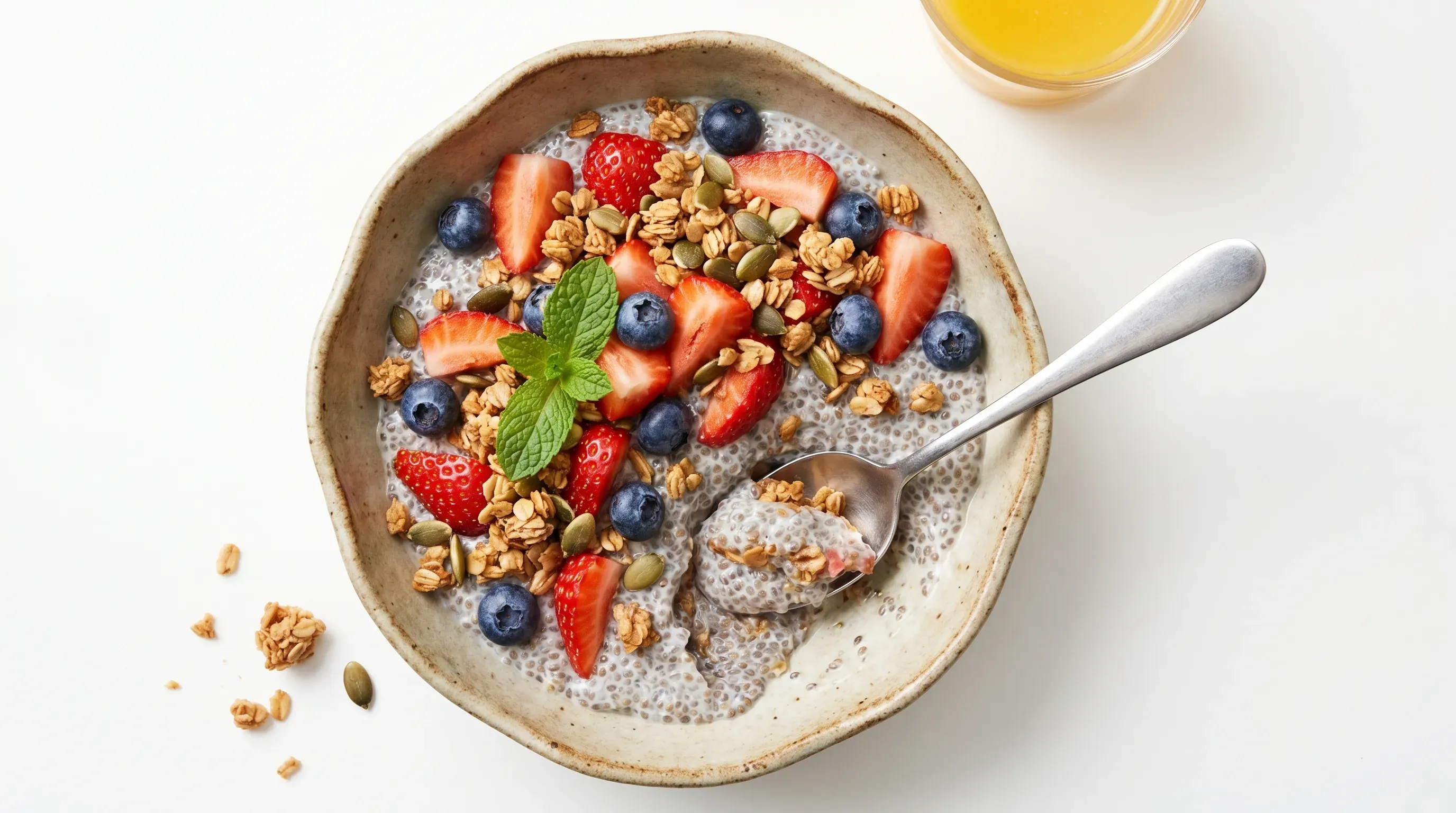 Chia-Früchte-Granola Pudding