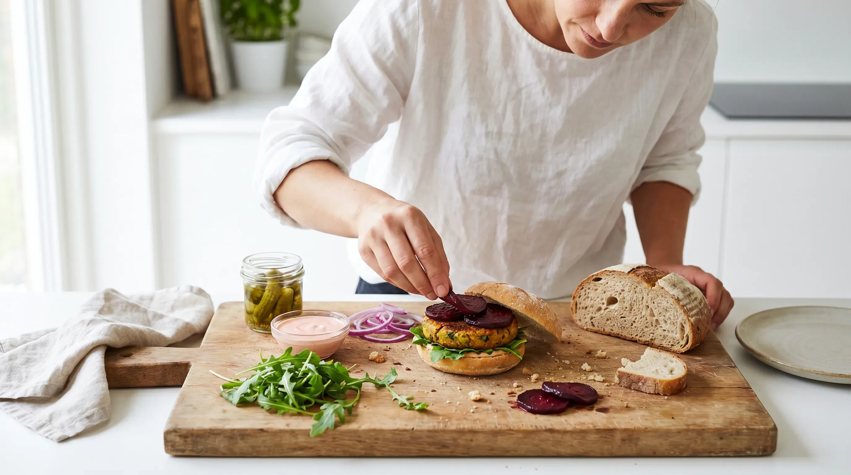 Veggie-Burger mit Roter Bete