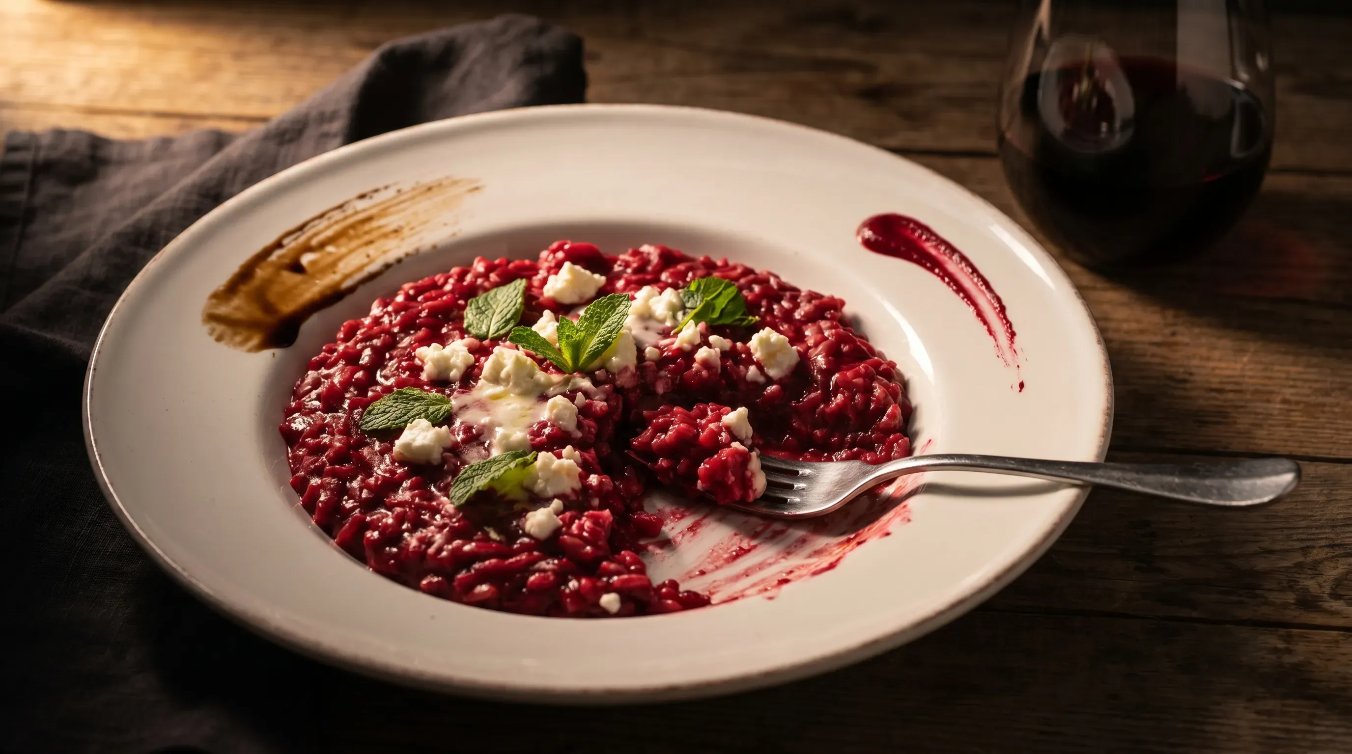 Rote-Bete-Risotto mit Feta und Minze