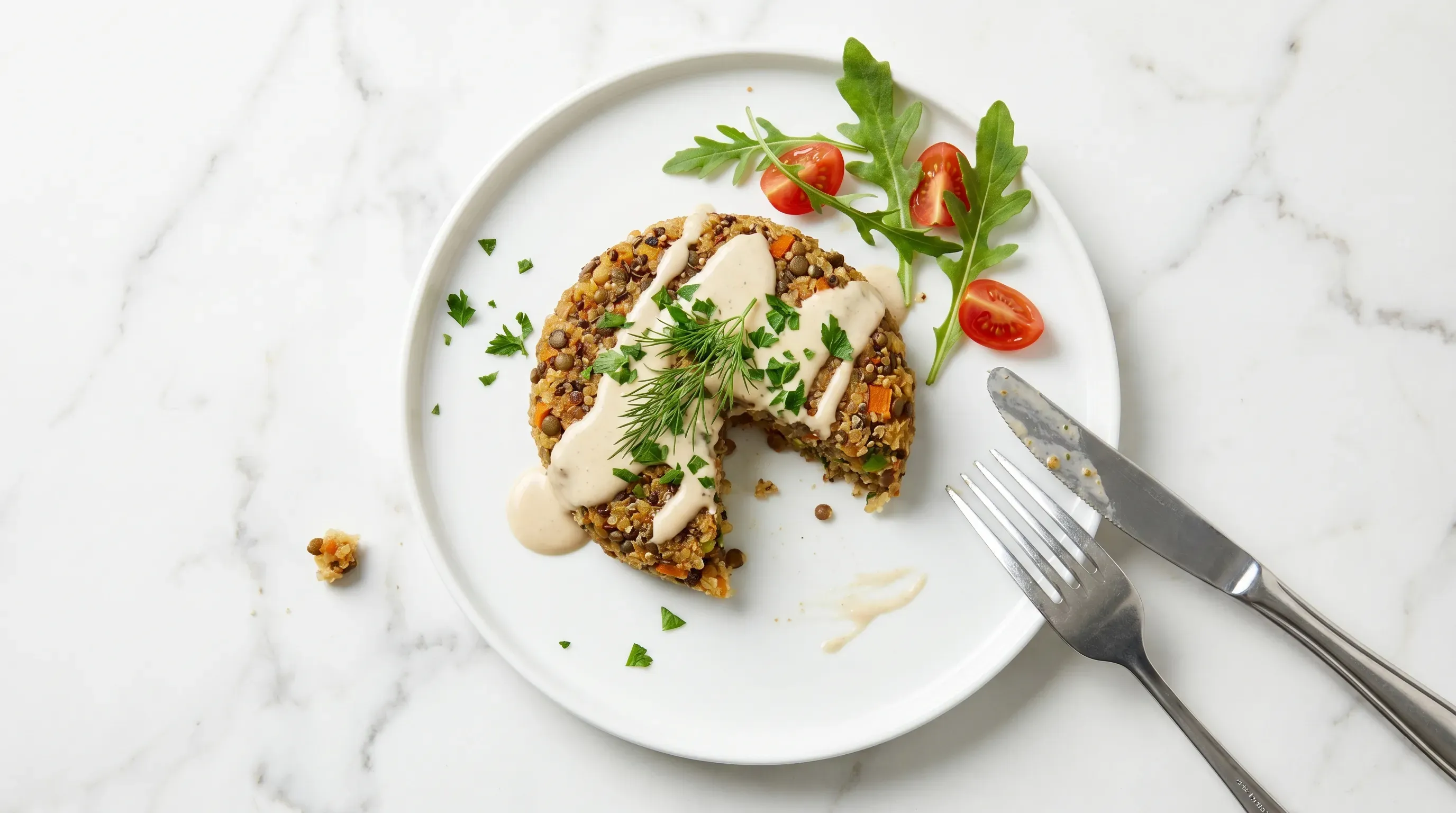 Quinoa-Burger mit Tahini-Sauce
