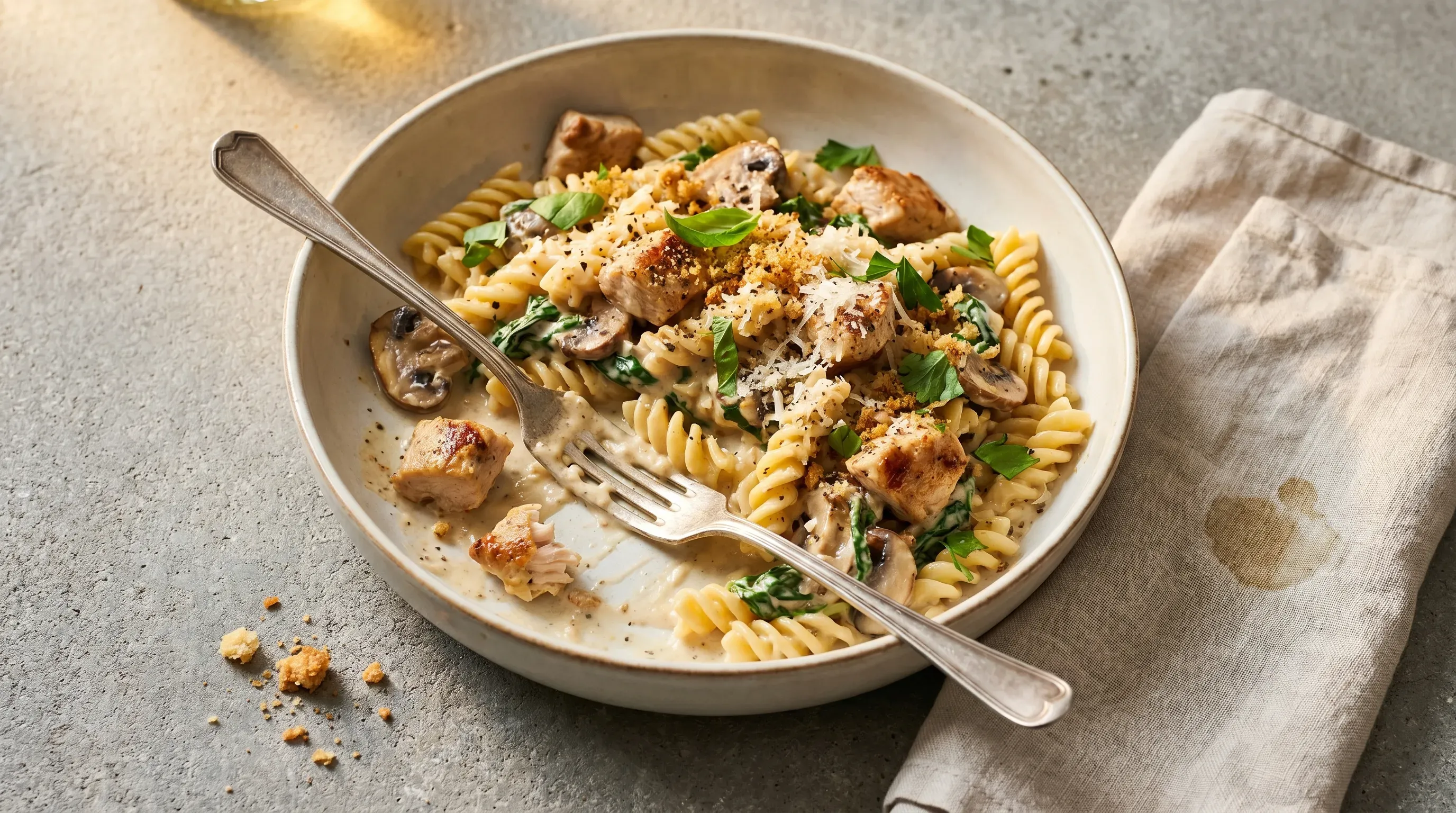 Cremige Hähnchen Pasta