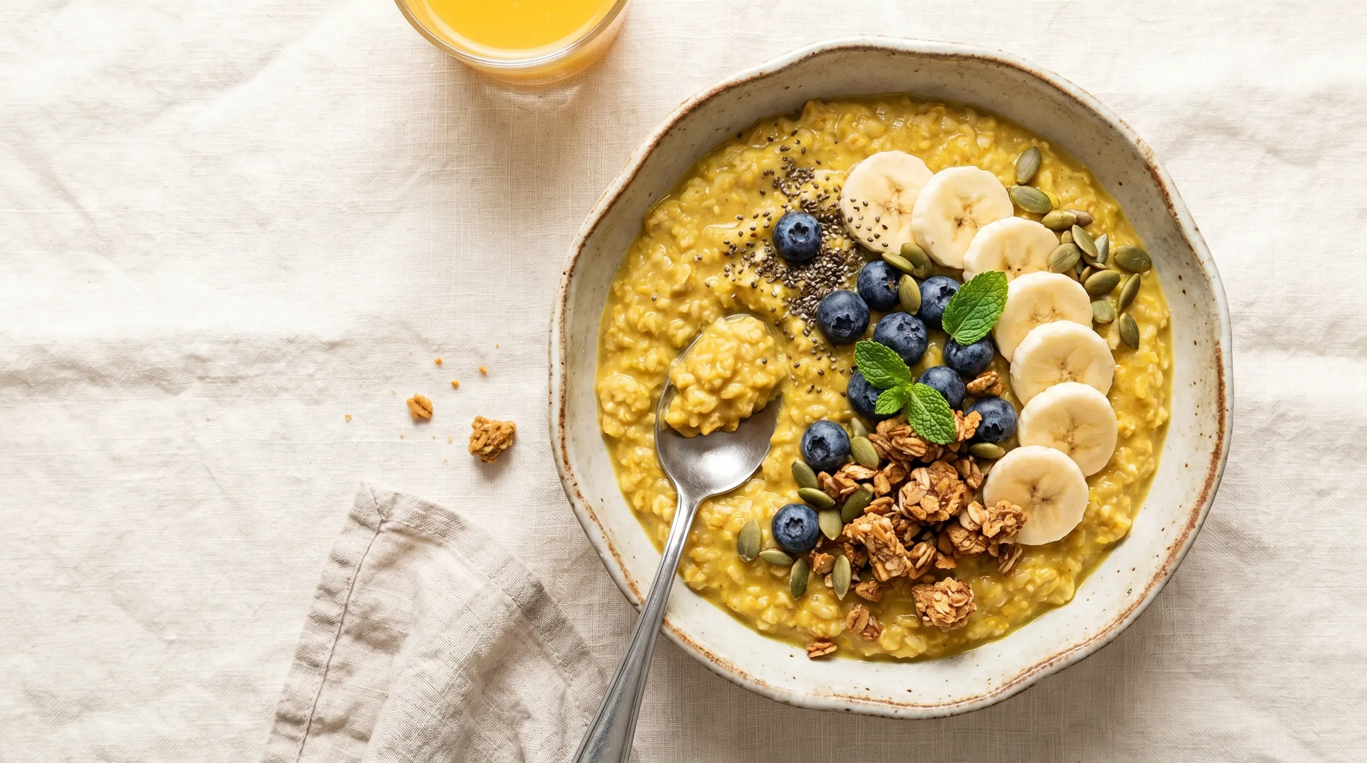 Cremiges Kurkuma-Oatmeal