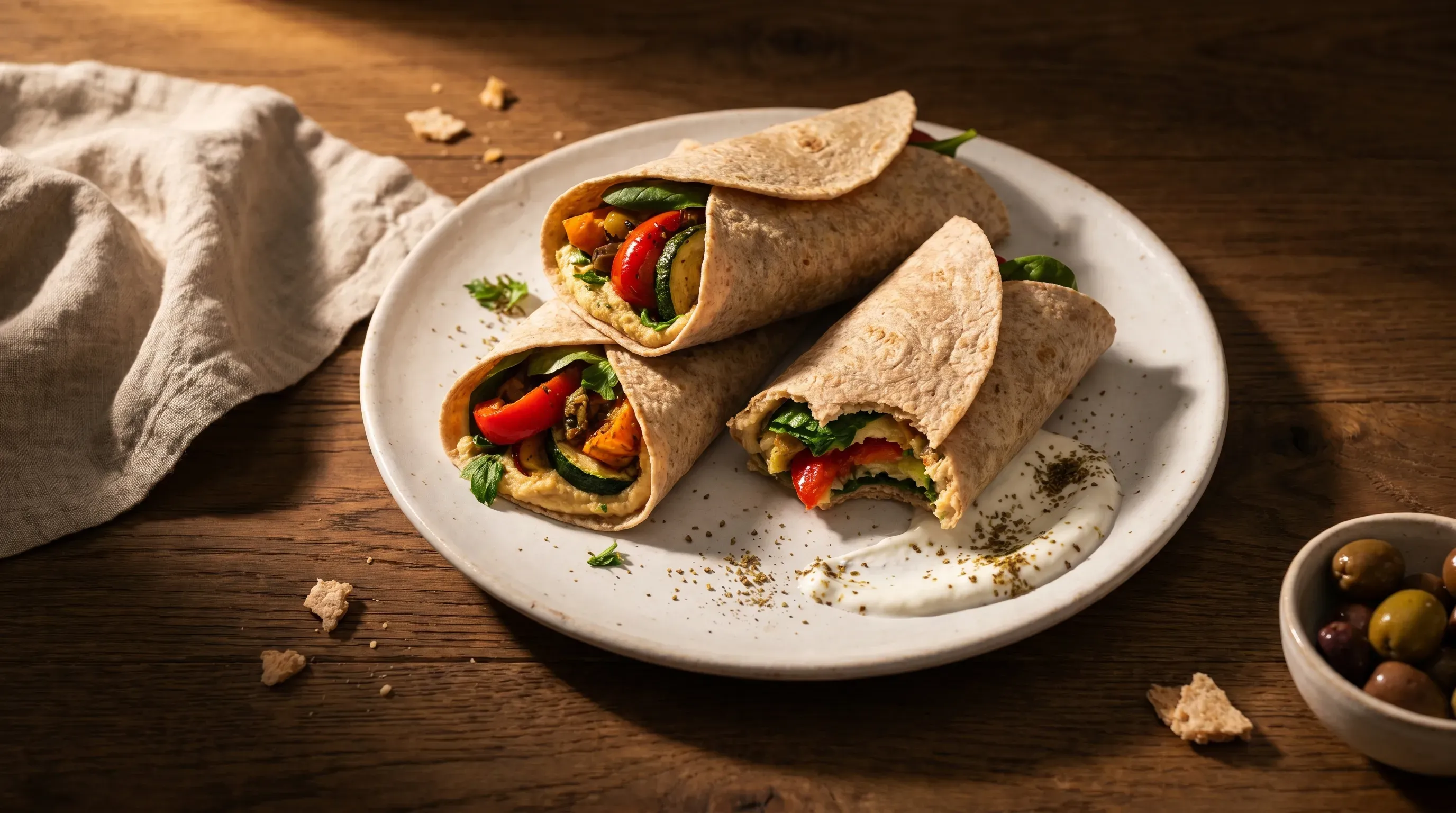 Dinkel-Wraps mit Gemüsefüllung