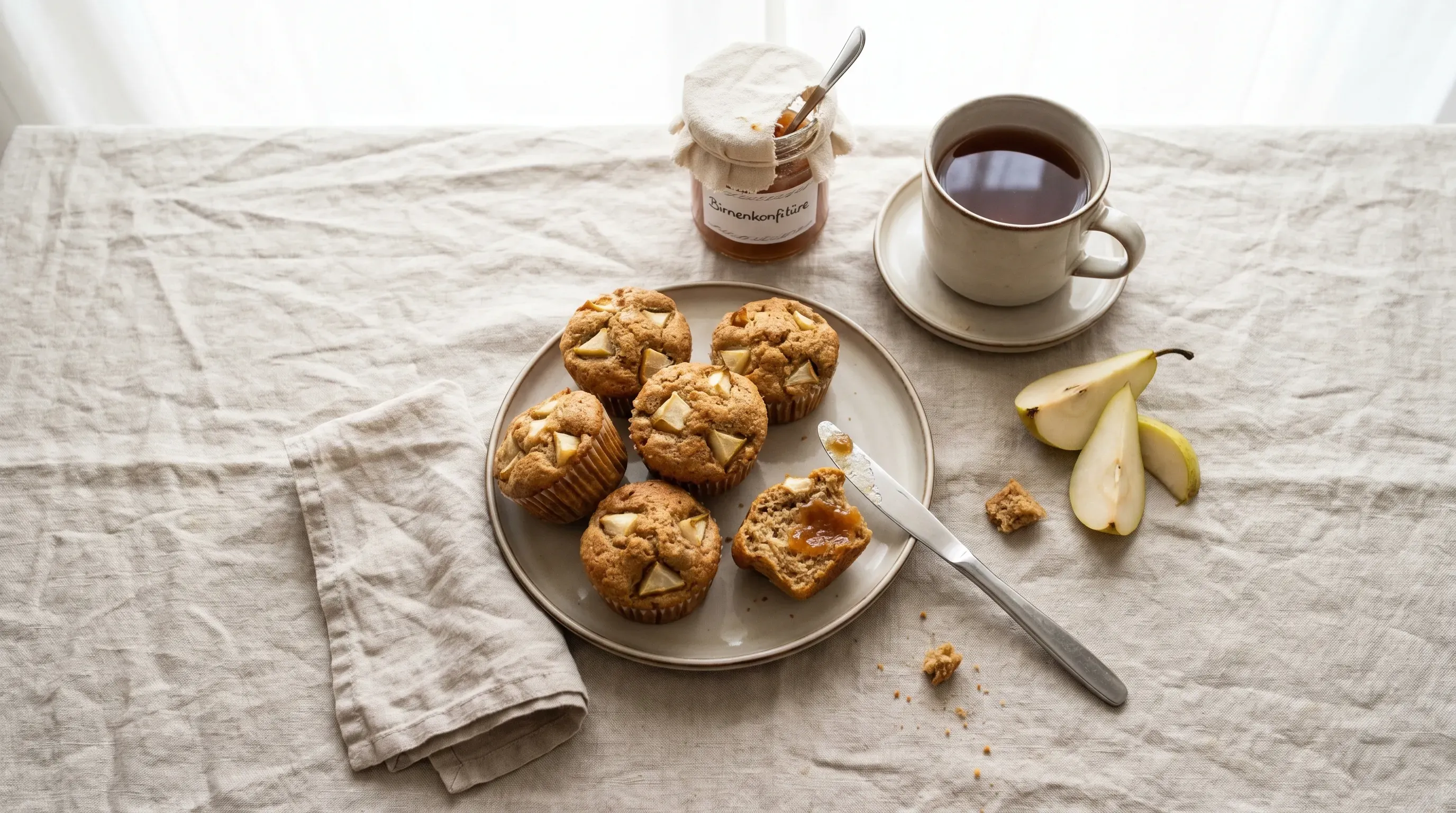 Dinkelmuffins mit Birne