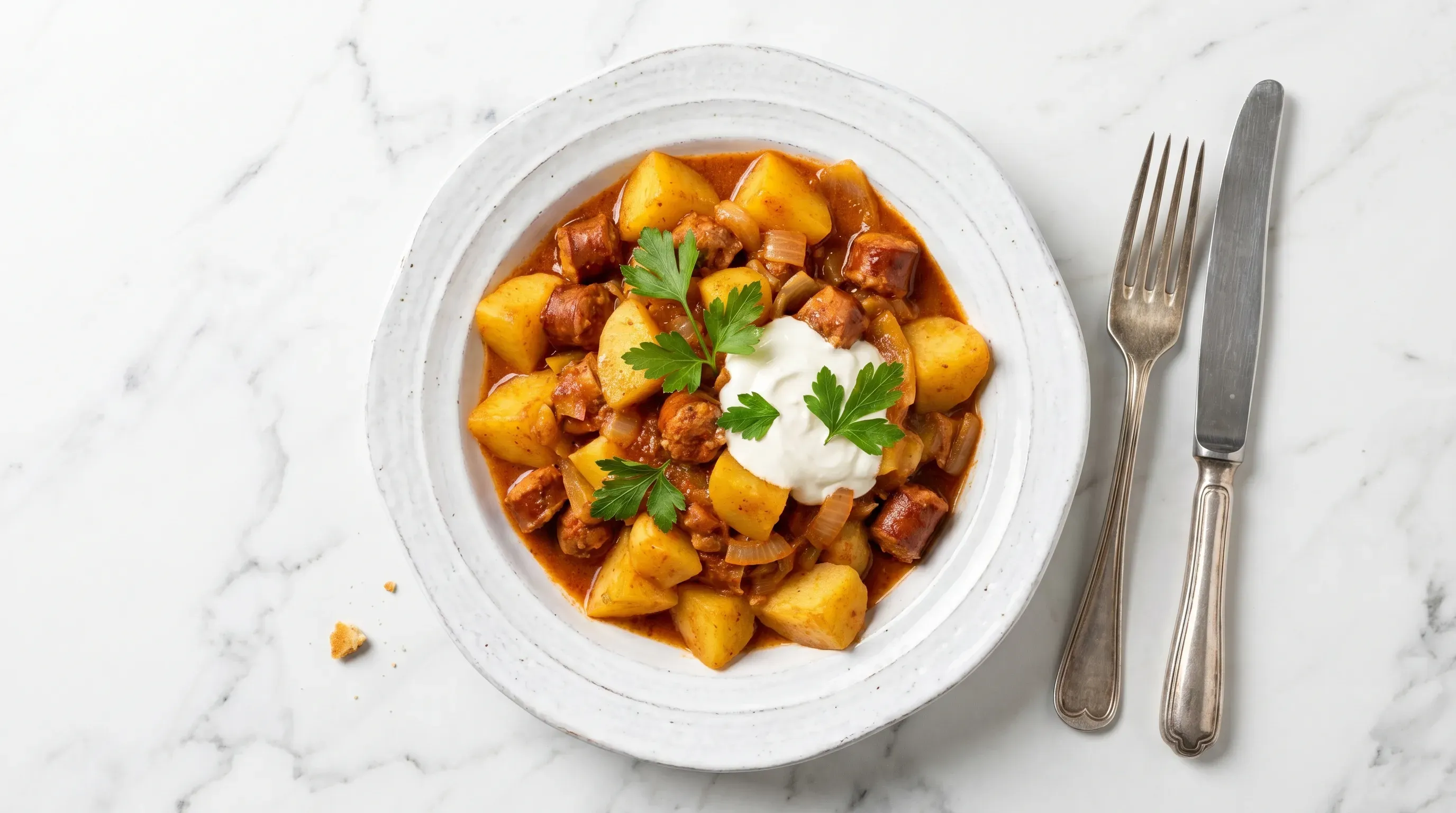 Einfaches (aber köstliches) Kartoffelgulasch