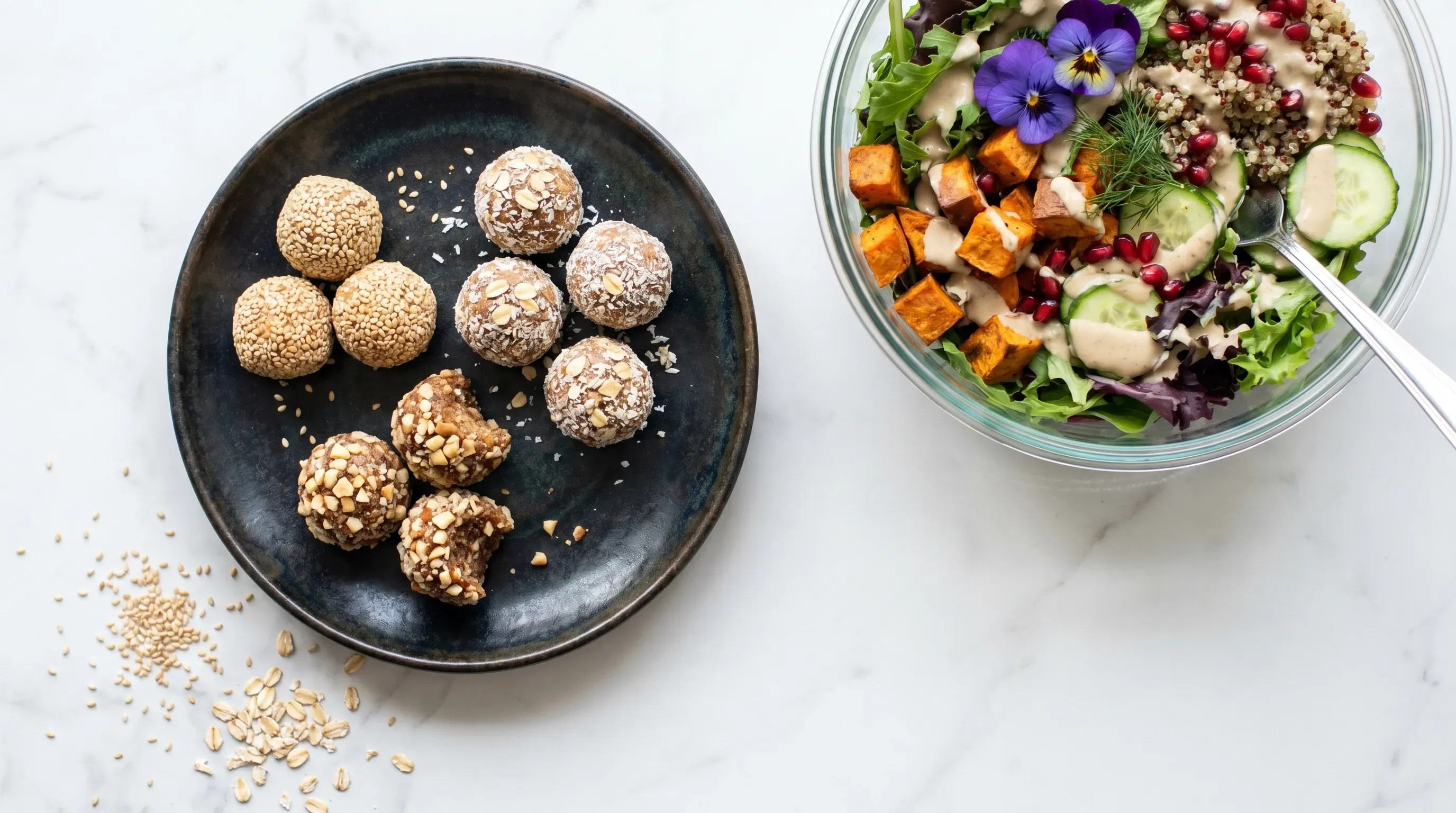 Energy Balls Trio (Sesam-, Hafer-Kokos- und Crunchy-Bliss-Balls)
