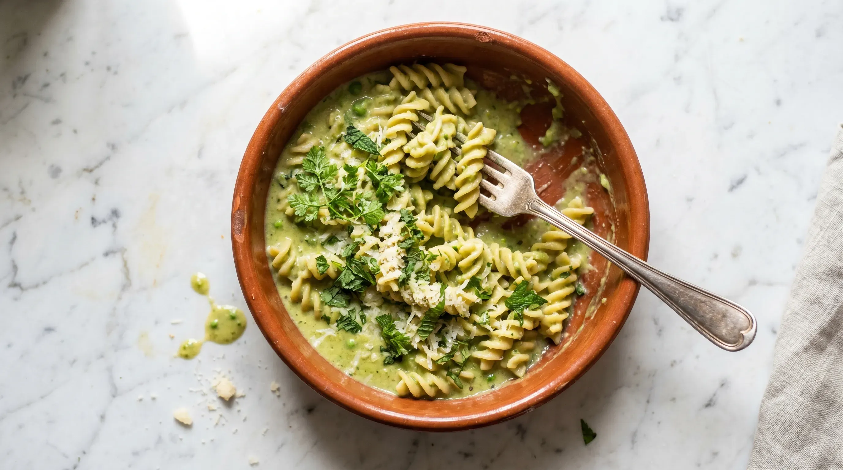 Erbsen Seidentofu Pasta