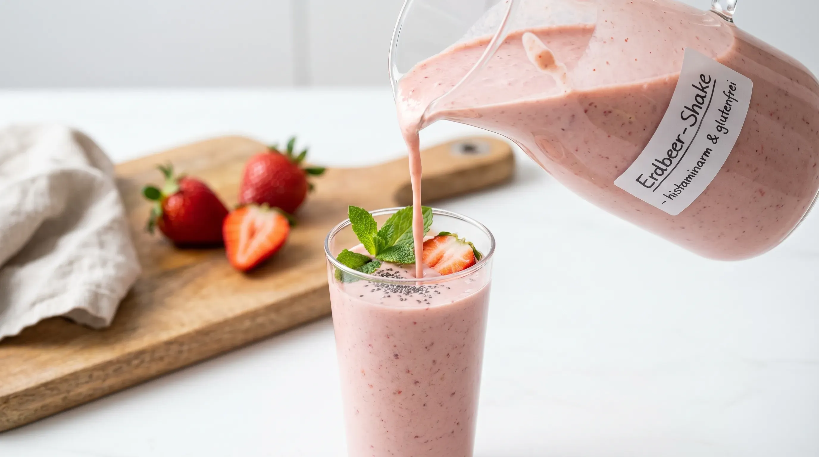 Erdbeer-Shake – histaminarm & glutenfrei