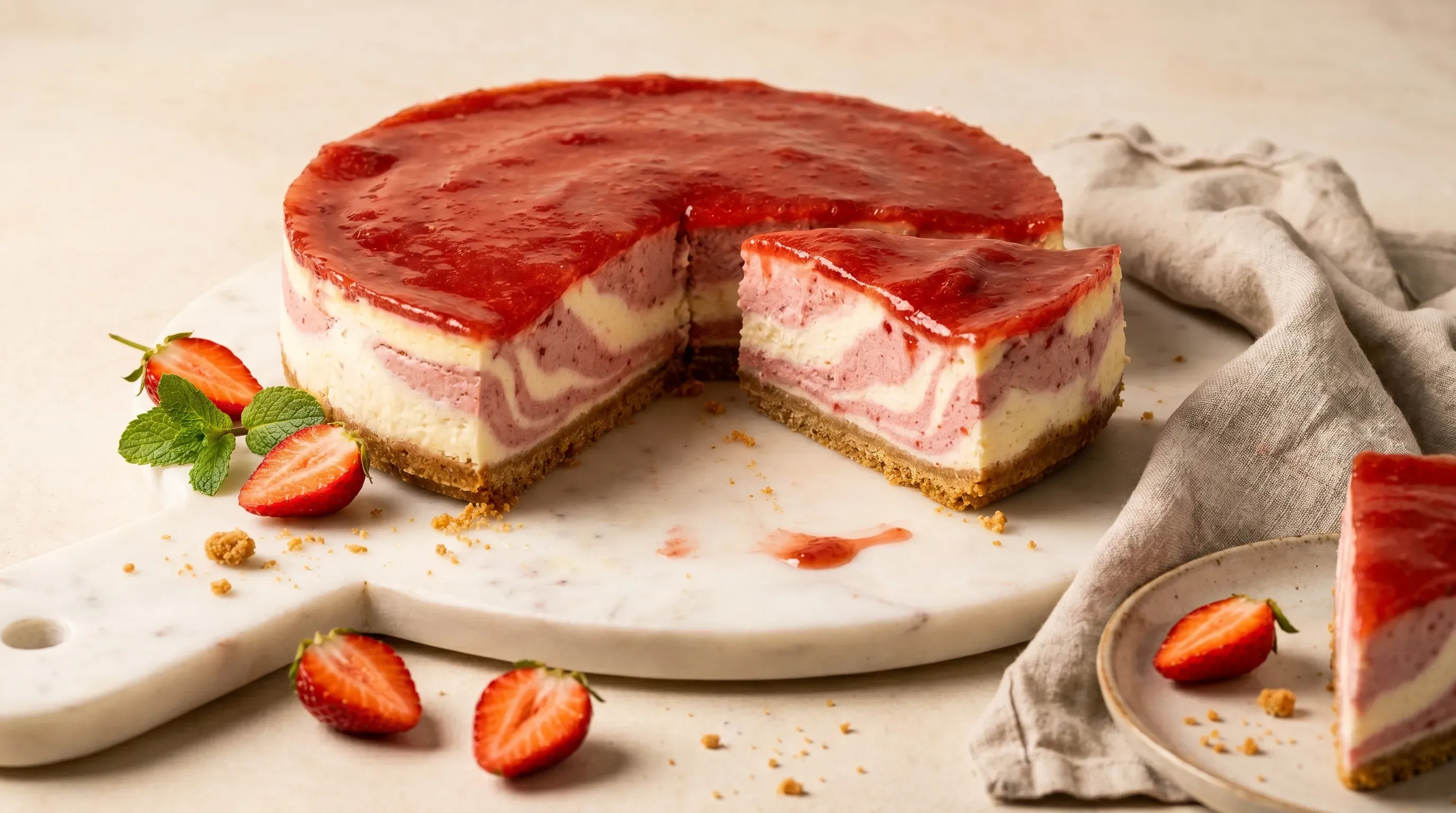 Erdbeer Zebra Cheesecake