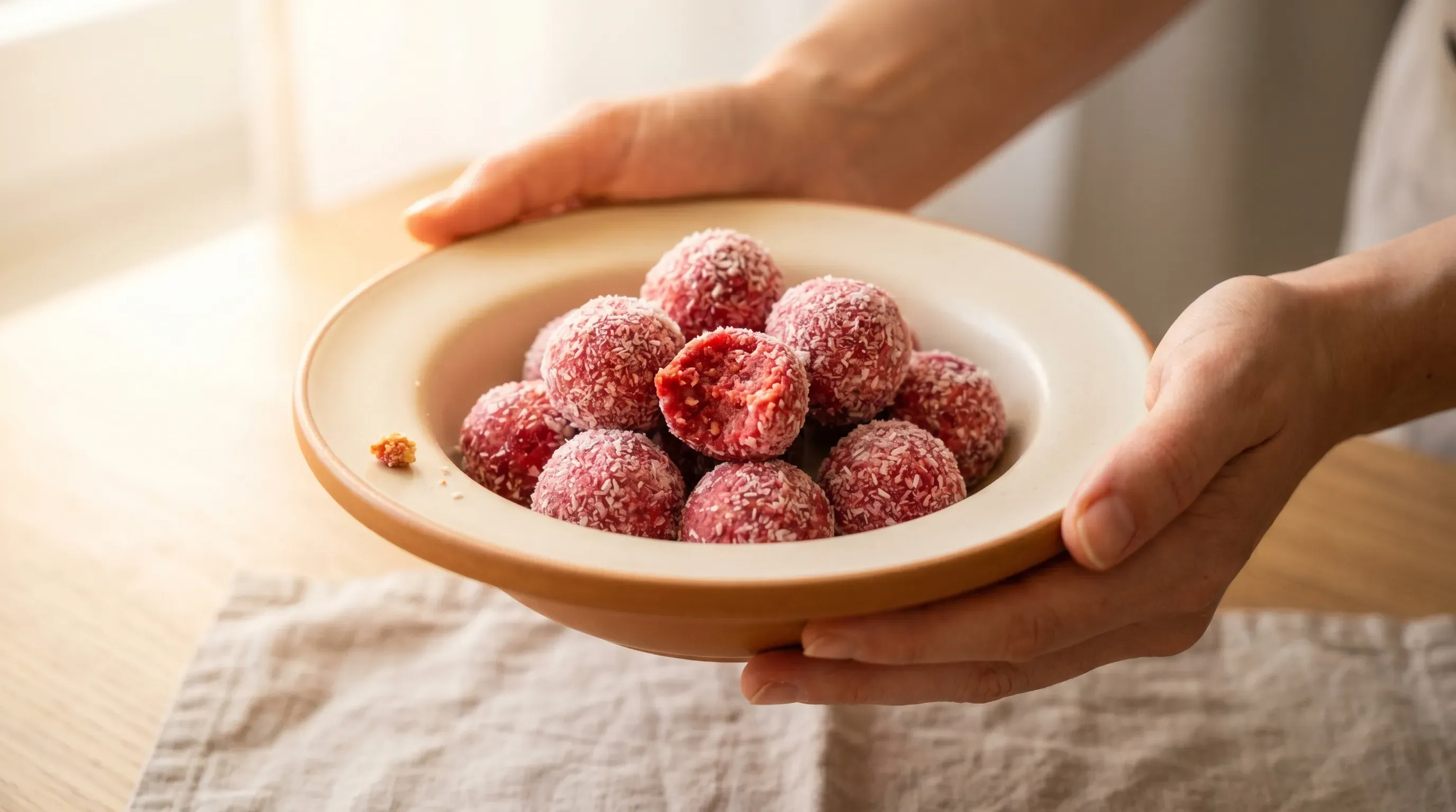 Erdbeer Bliss Balls – histaminarm & glutenfrei & vegan