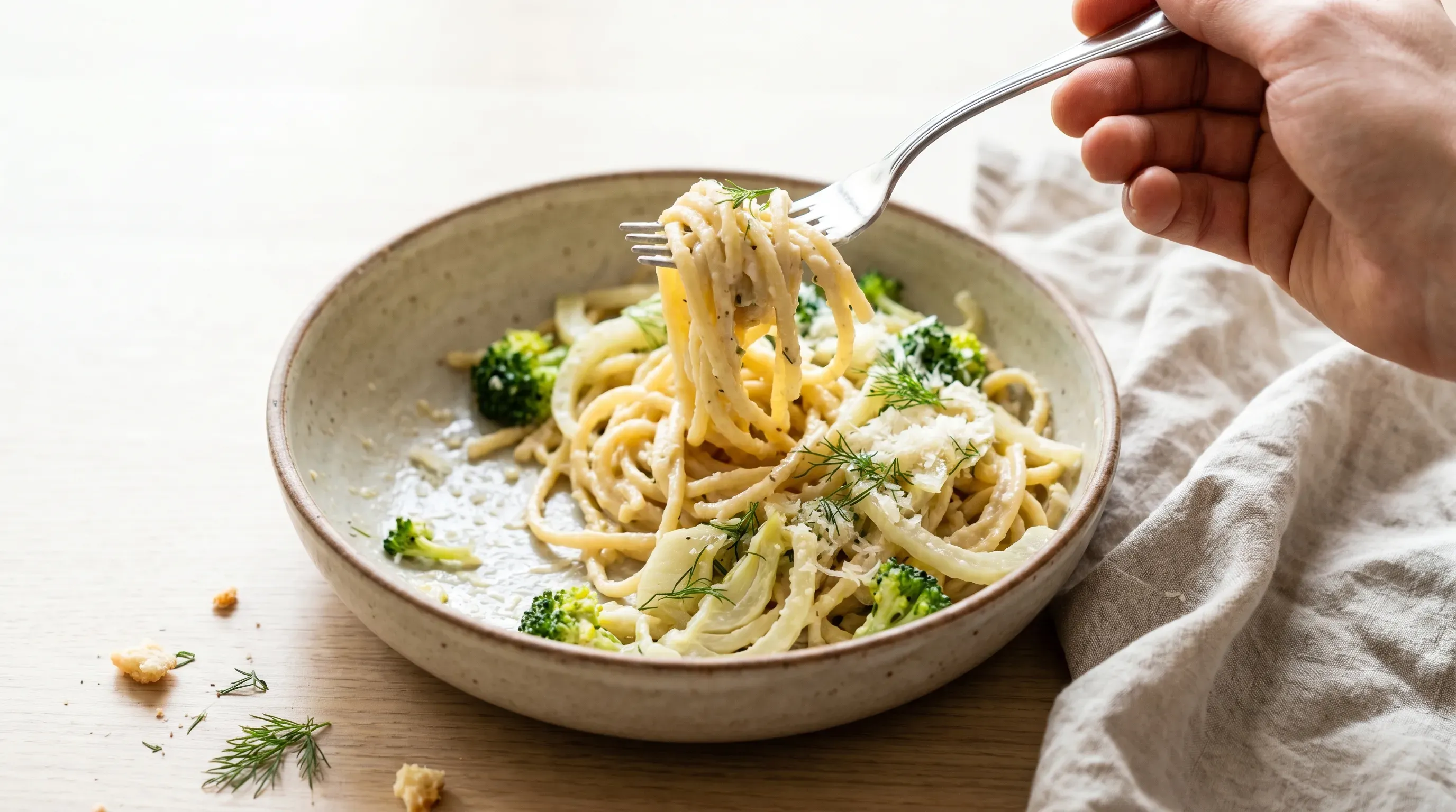 Fenchel-Brokkoli-Pasta mit Kokosmilch