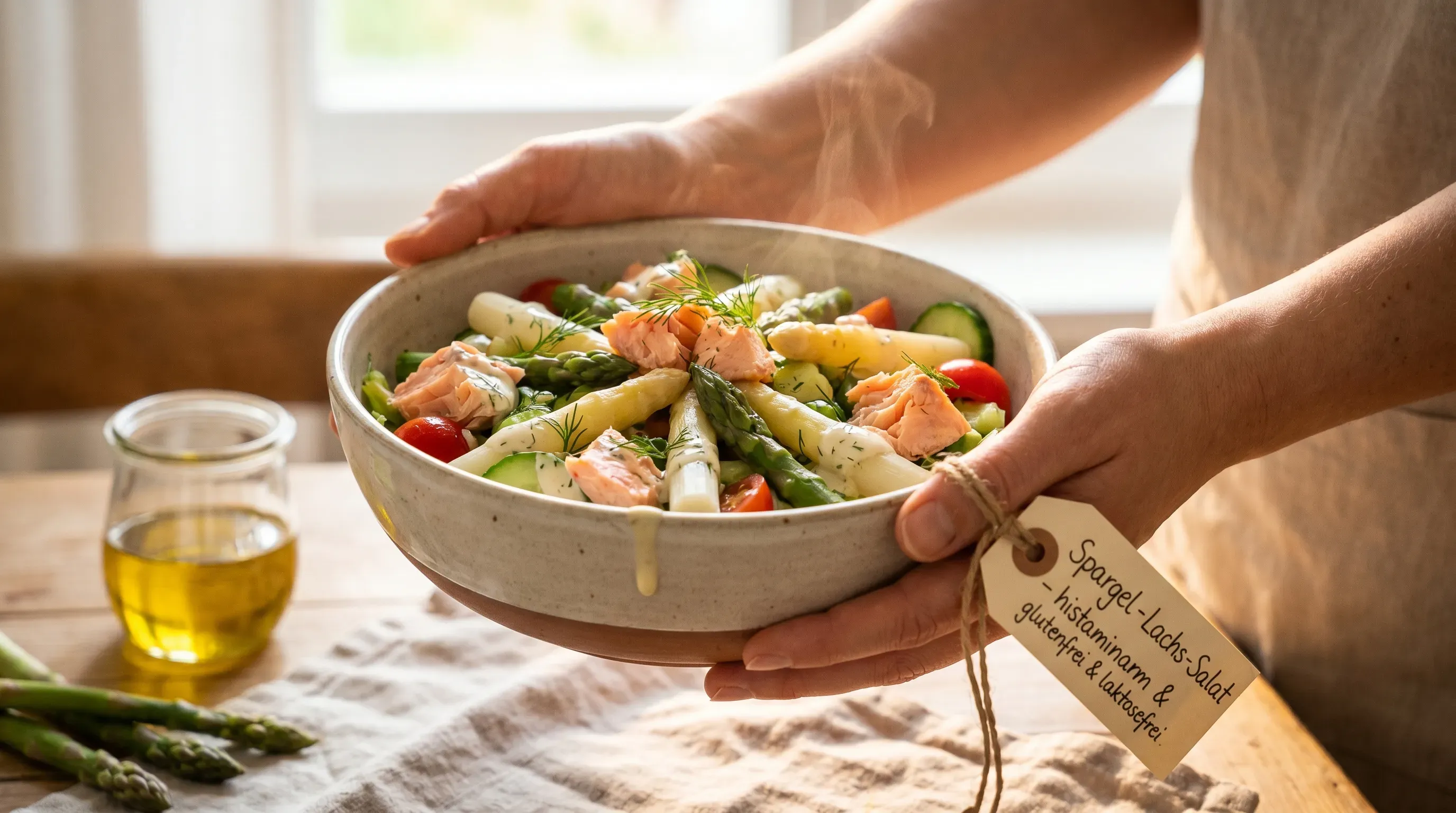 Spargel-Lachs-Salat – histaminarm & glutenfrei & laktosefrei