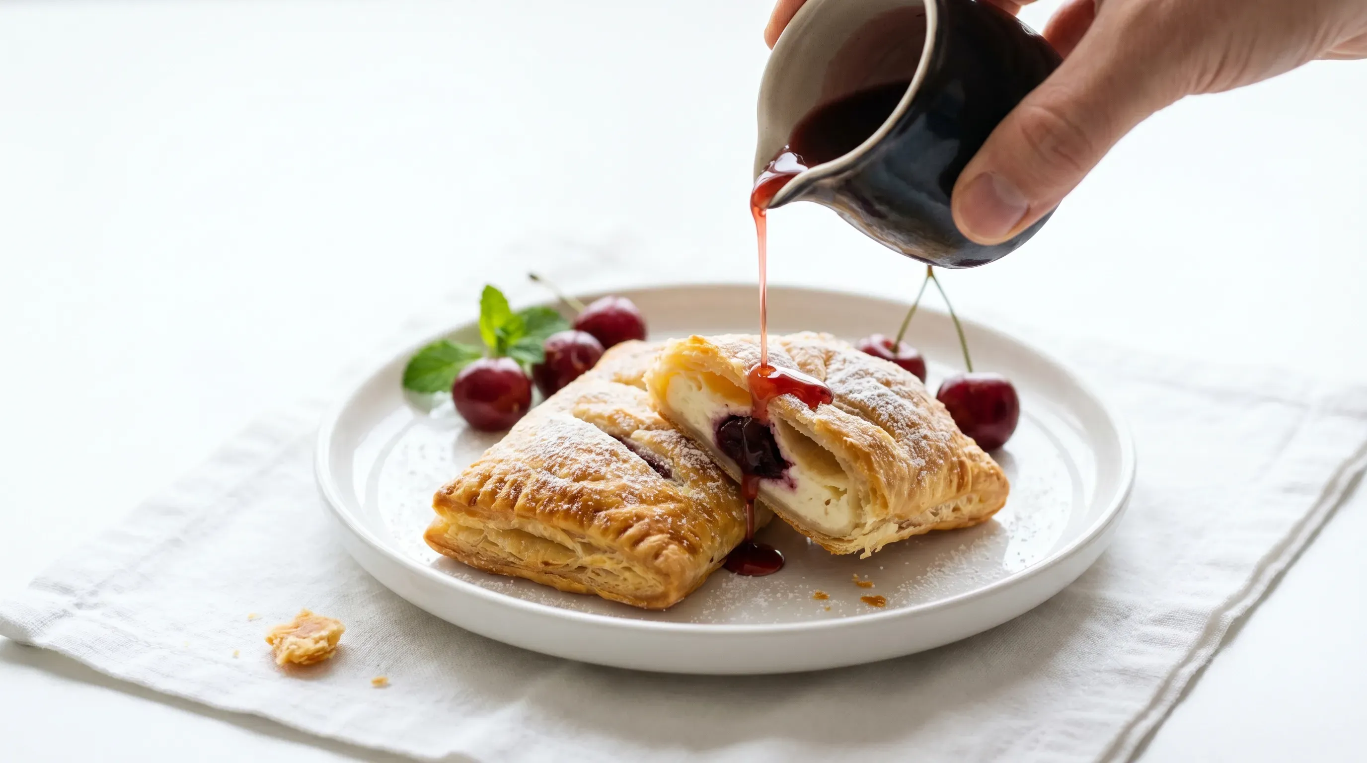 Frischkäse-Kirschtaschen