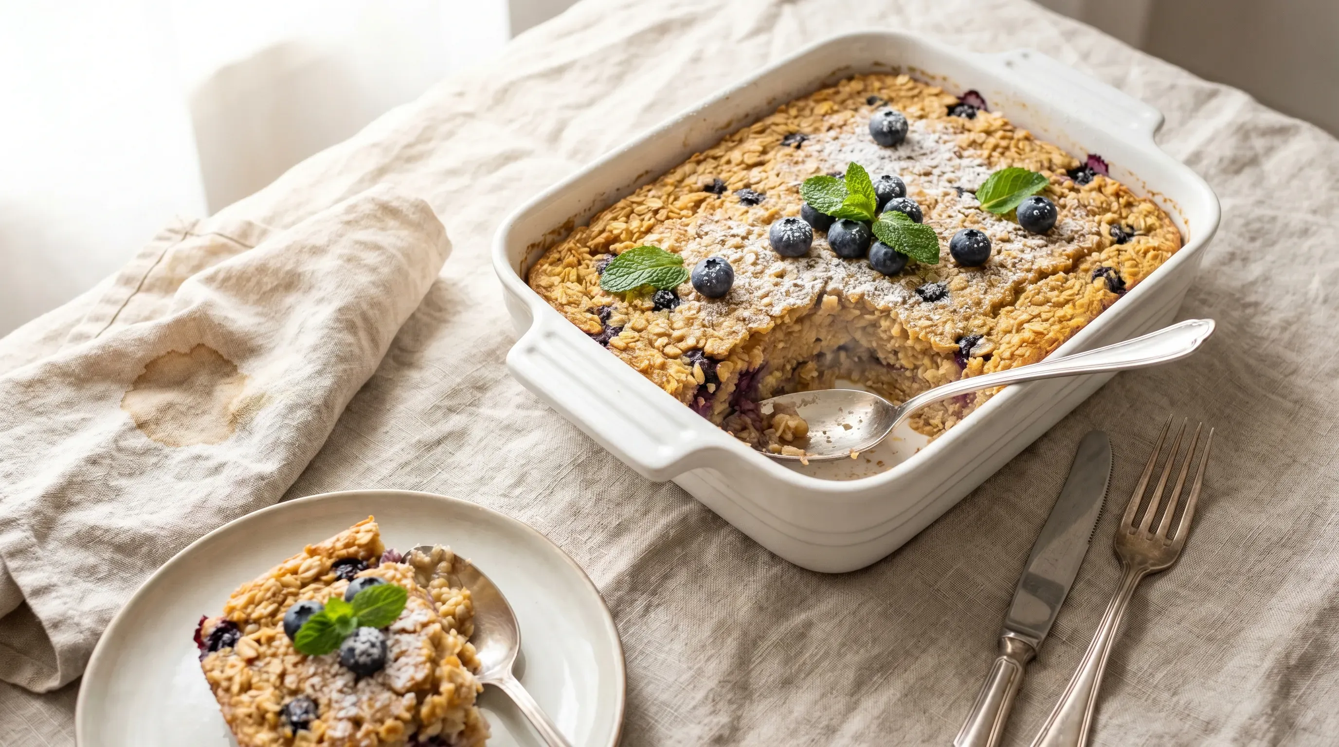 Gebackener Hafer mit Blaubeeren