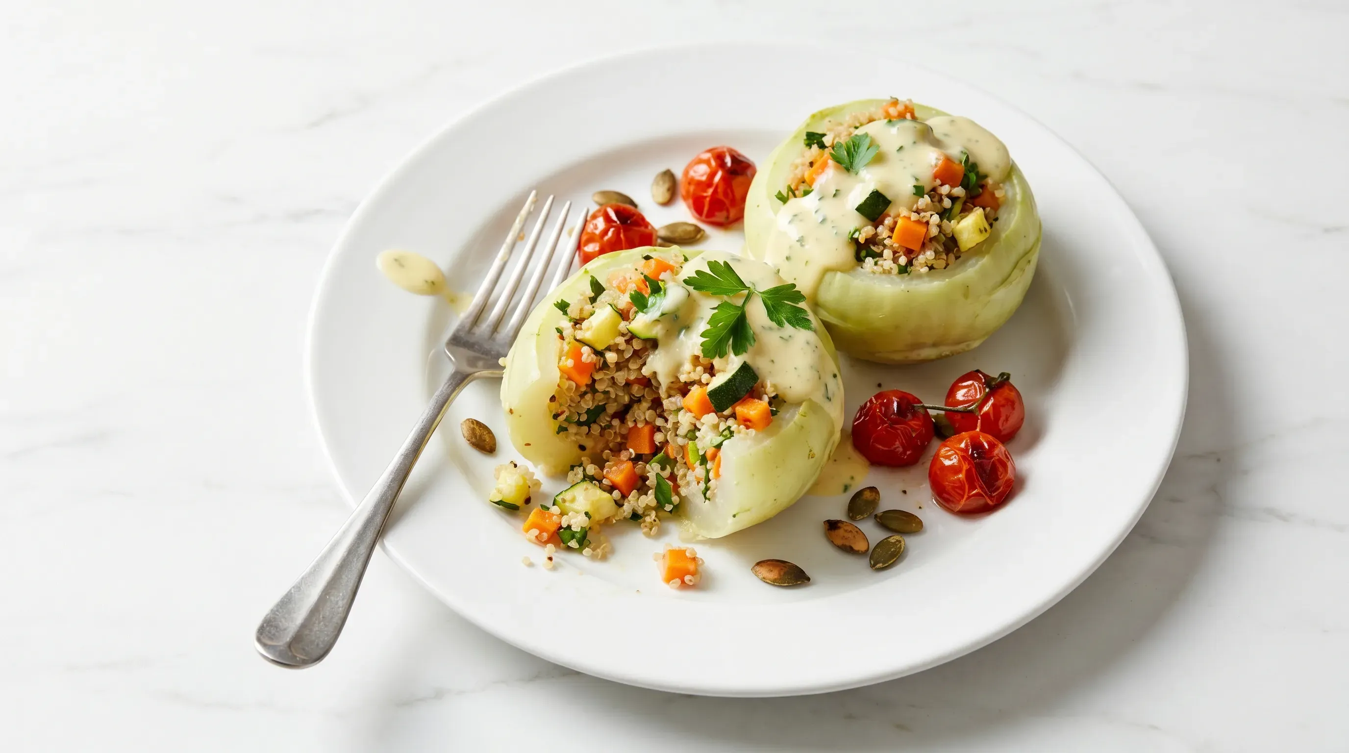 Gefüllte Kohlrabi – histaminarm & glutenfrei & vegetarisch