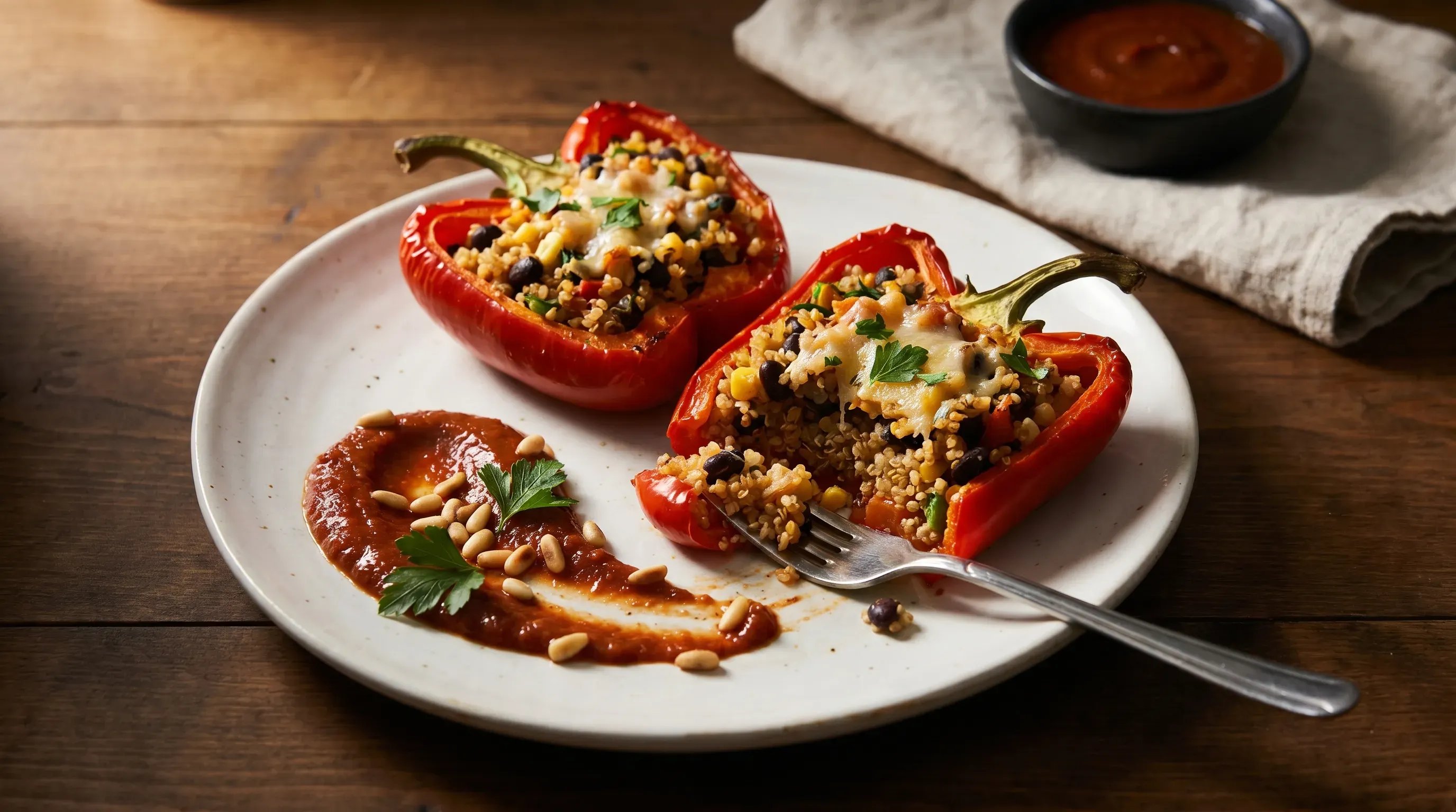 Gefüllte Paprika-Schiffchen mit Quinoa