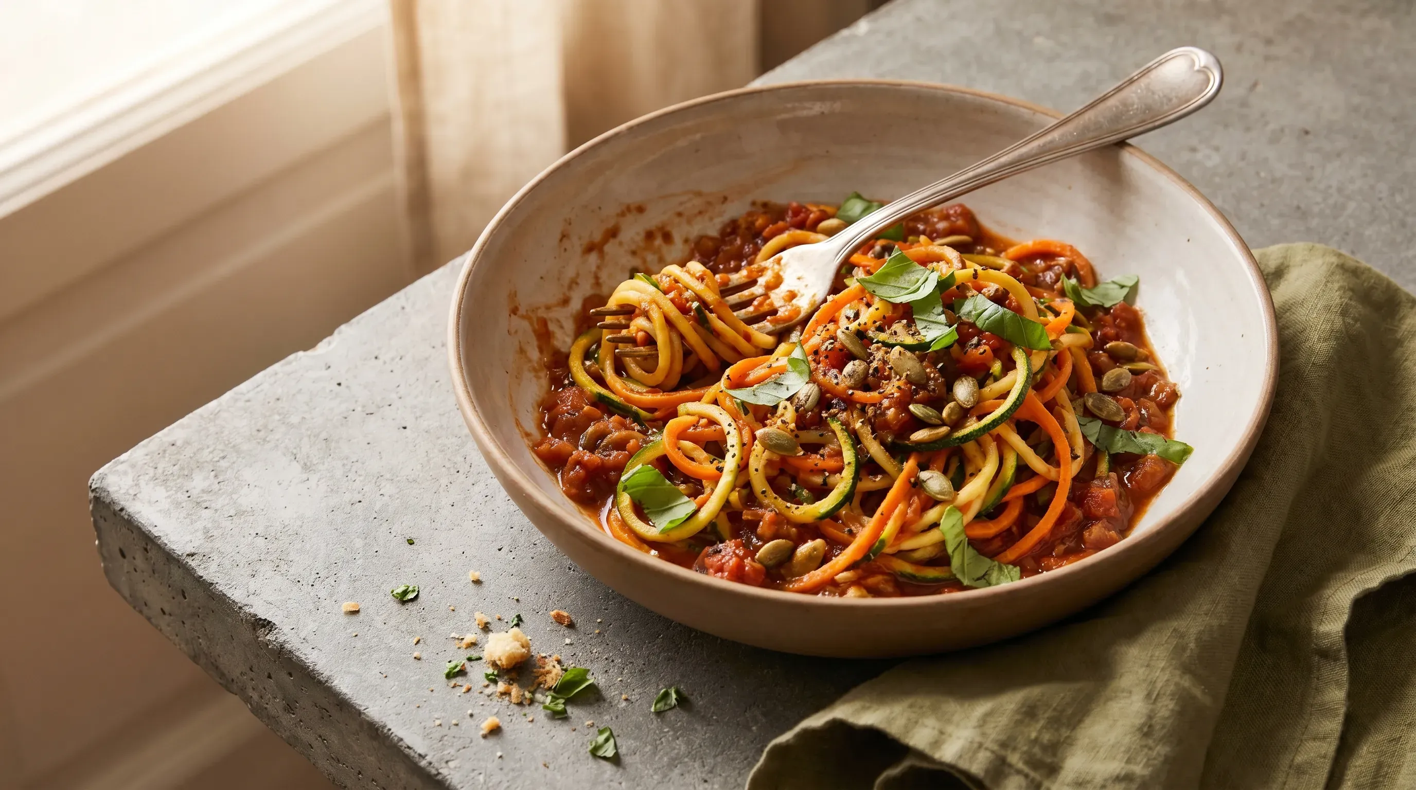 Gemüsespaghetti – histaminarm & glutenfrei & vegan