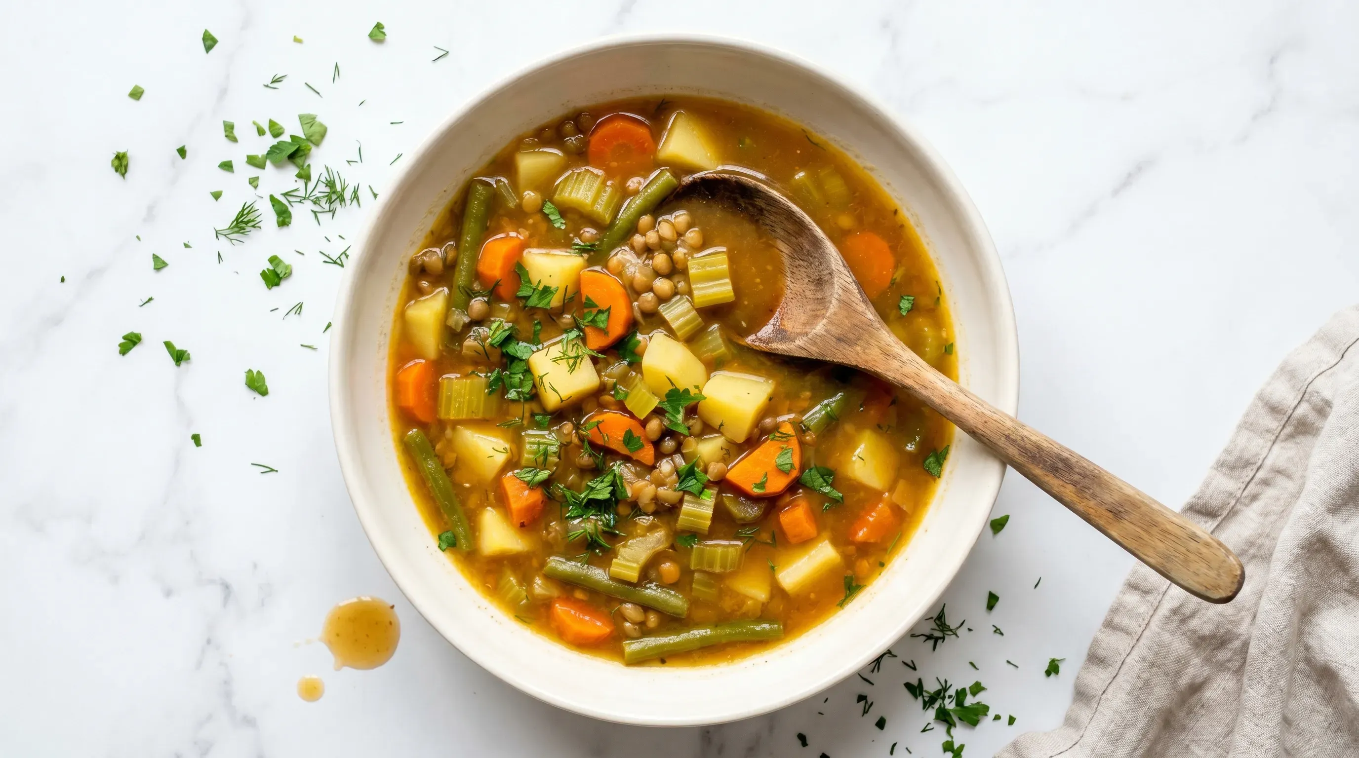 Einfache Gemüsesuppe mit Kartoffeln