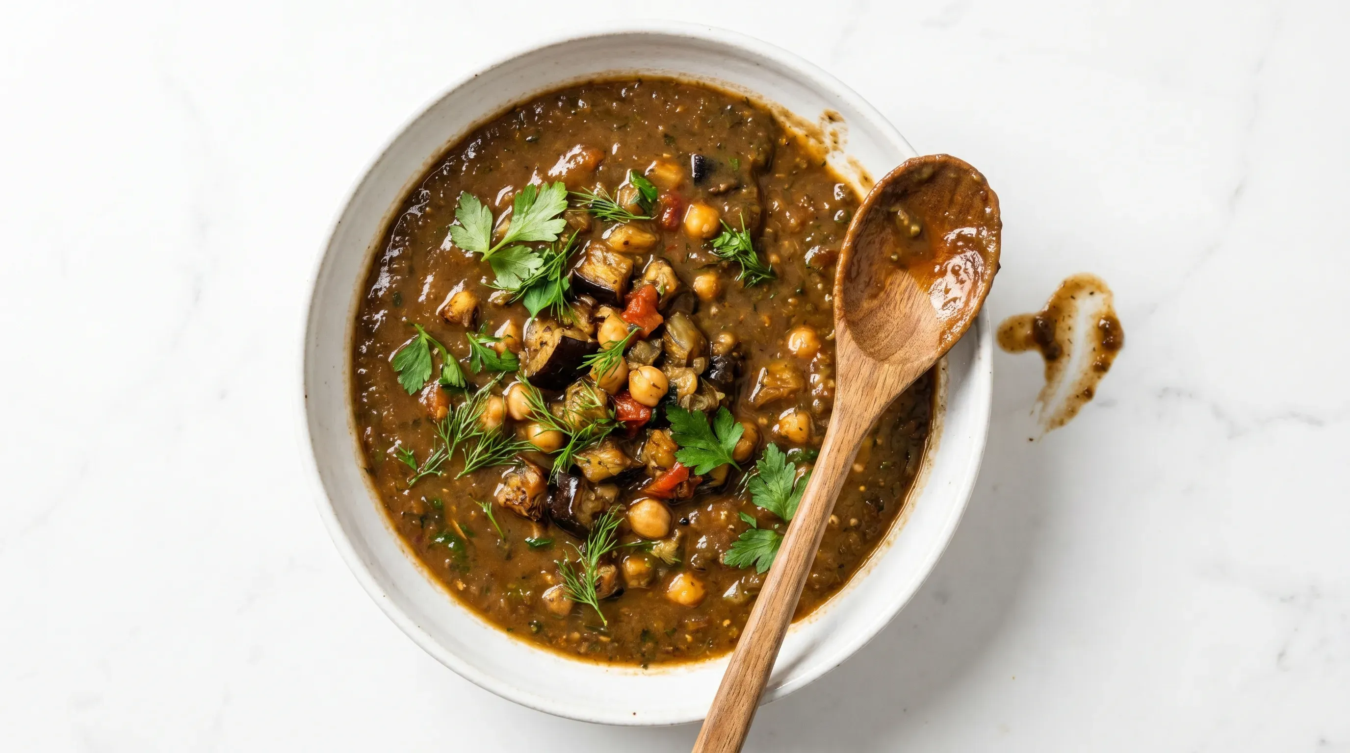 Geröstete Auberginensuppe