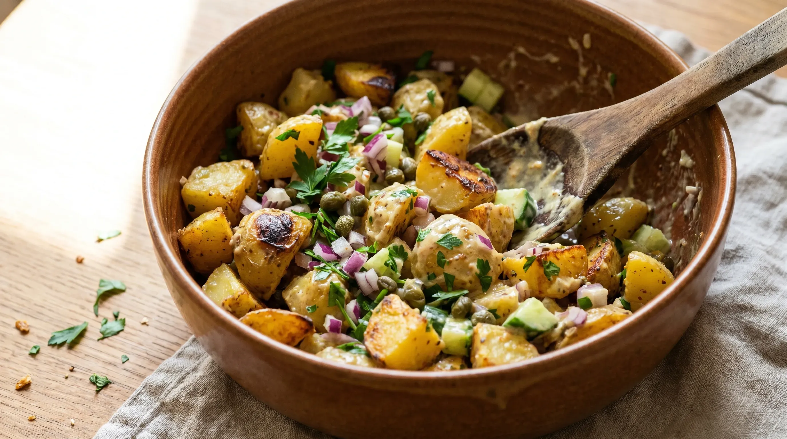 Gerösteter Kartoffelsalat vegan