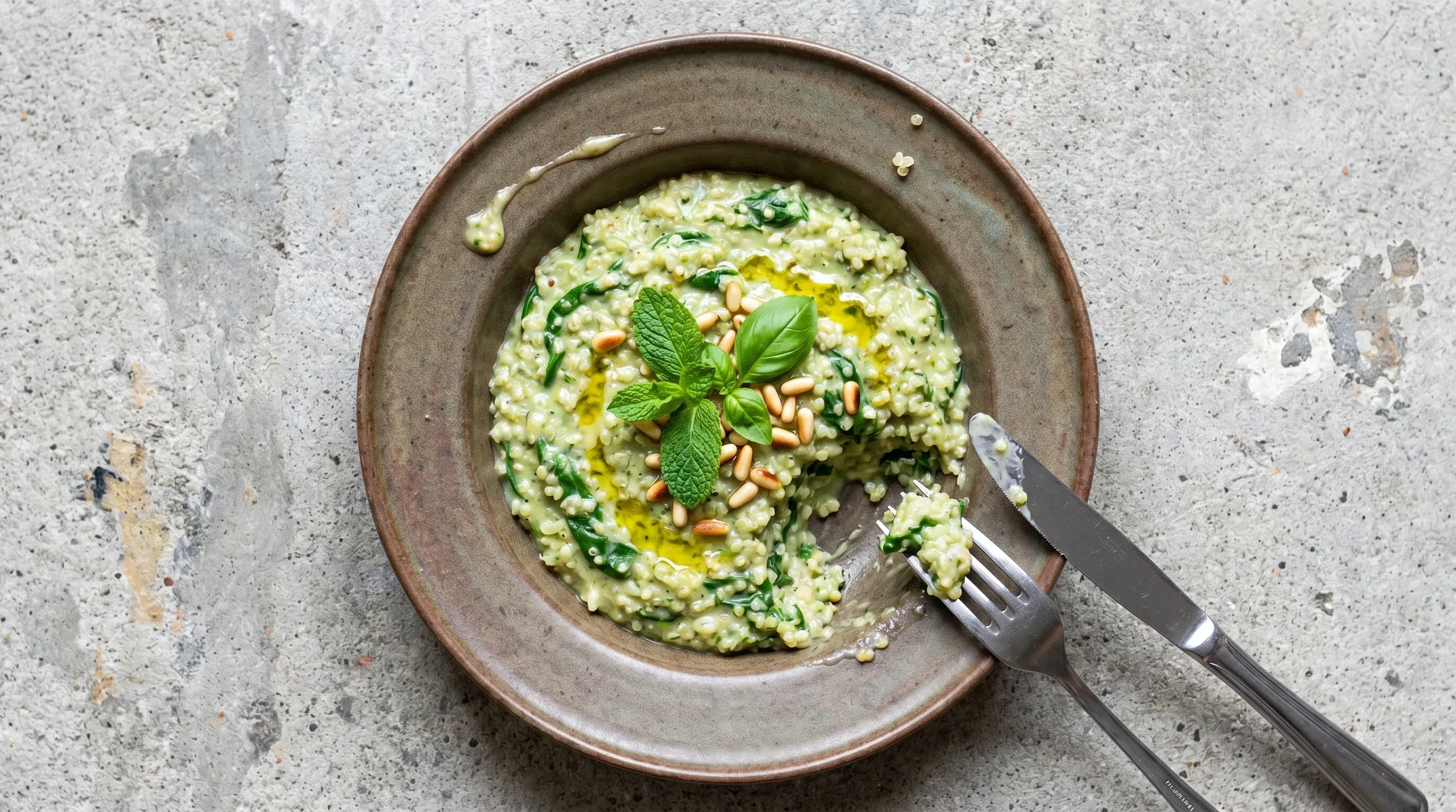 Grünes Quinoa-Risotto