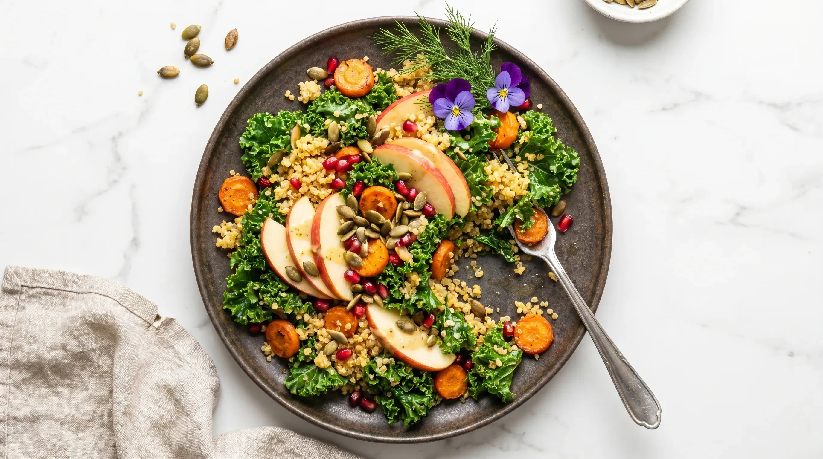 Grünkohl Apfel Quinoa Salat