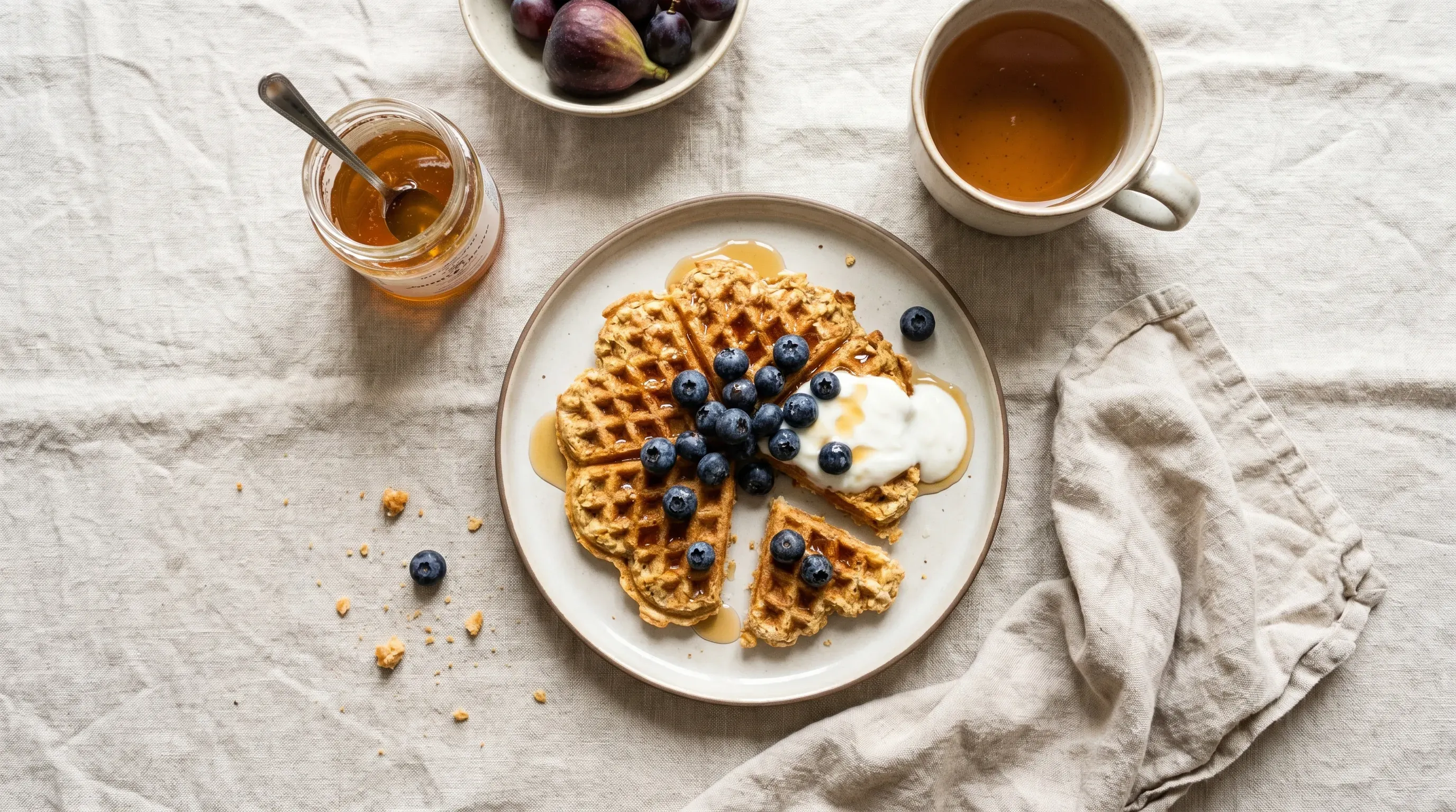 Haferwaffeln mit Blaubeeren