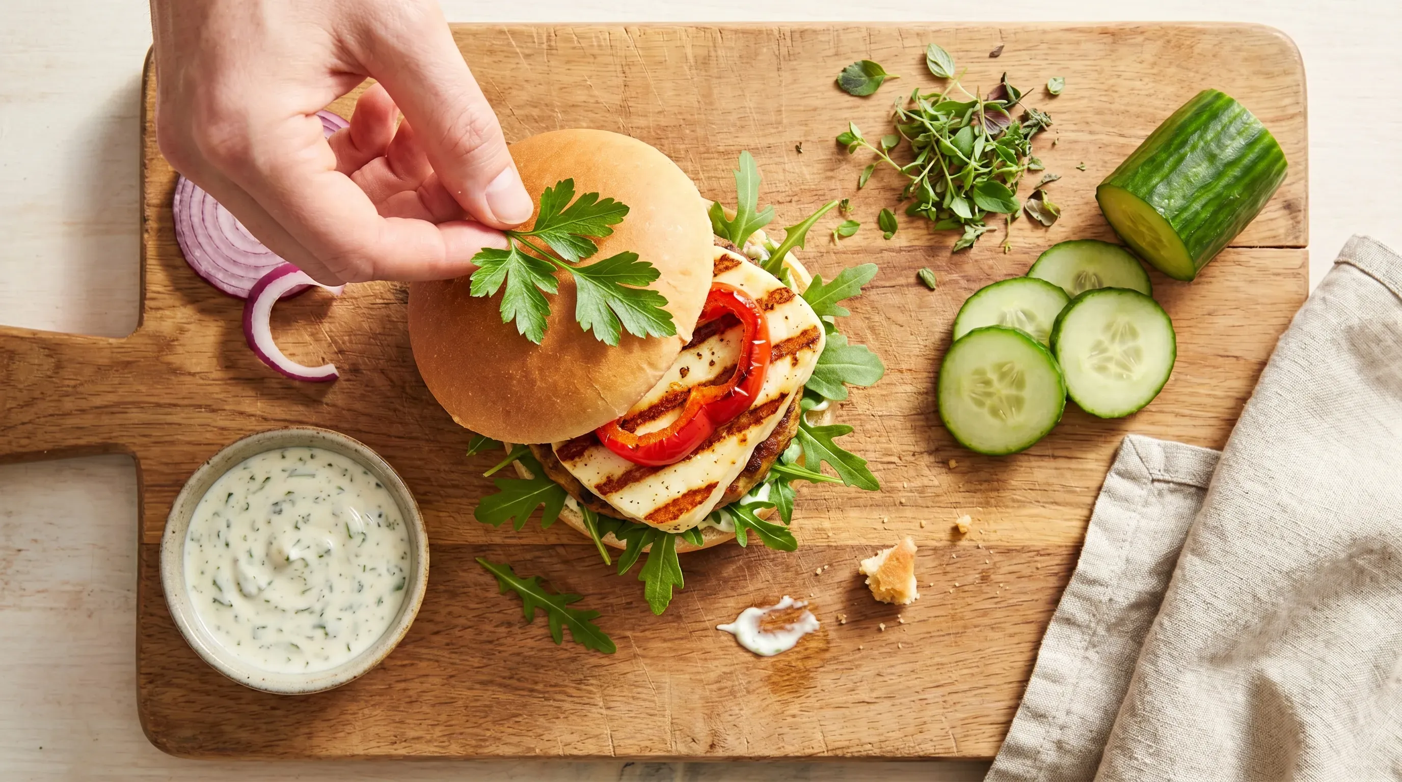Halloumi-Veggie-Burger
