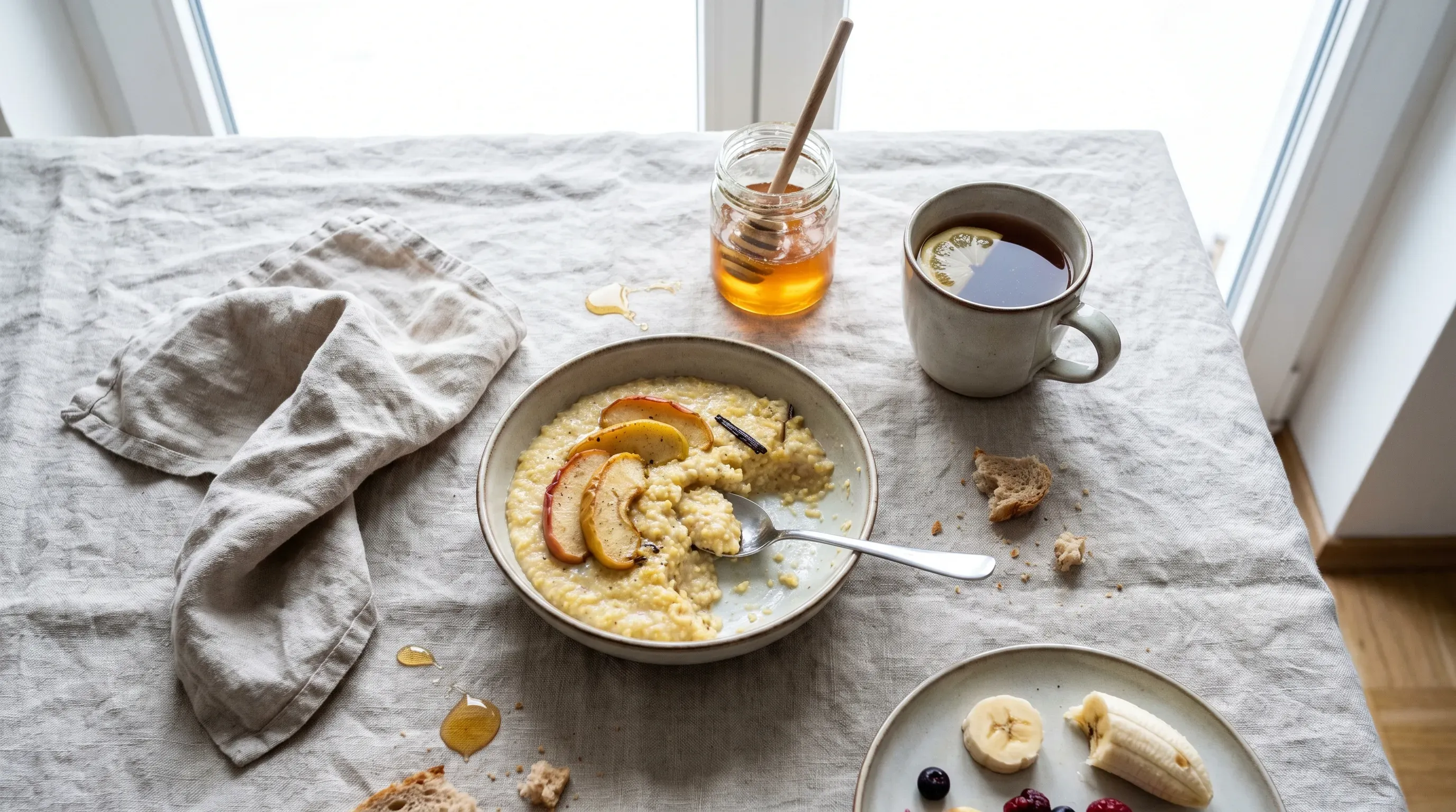 Hirsebrei mit Apfel und Vanille