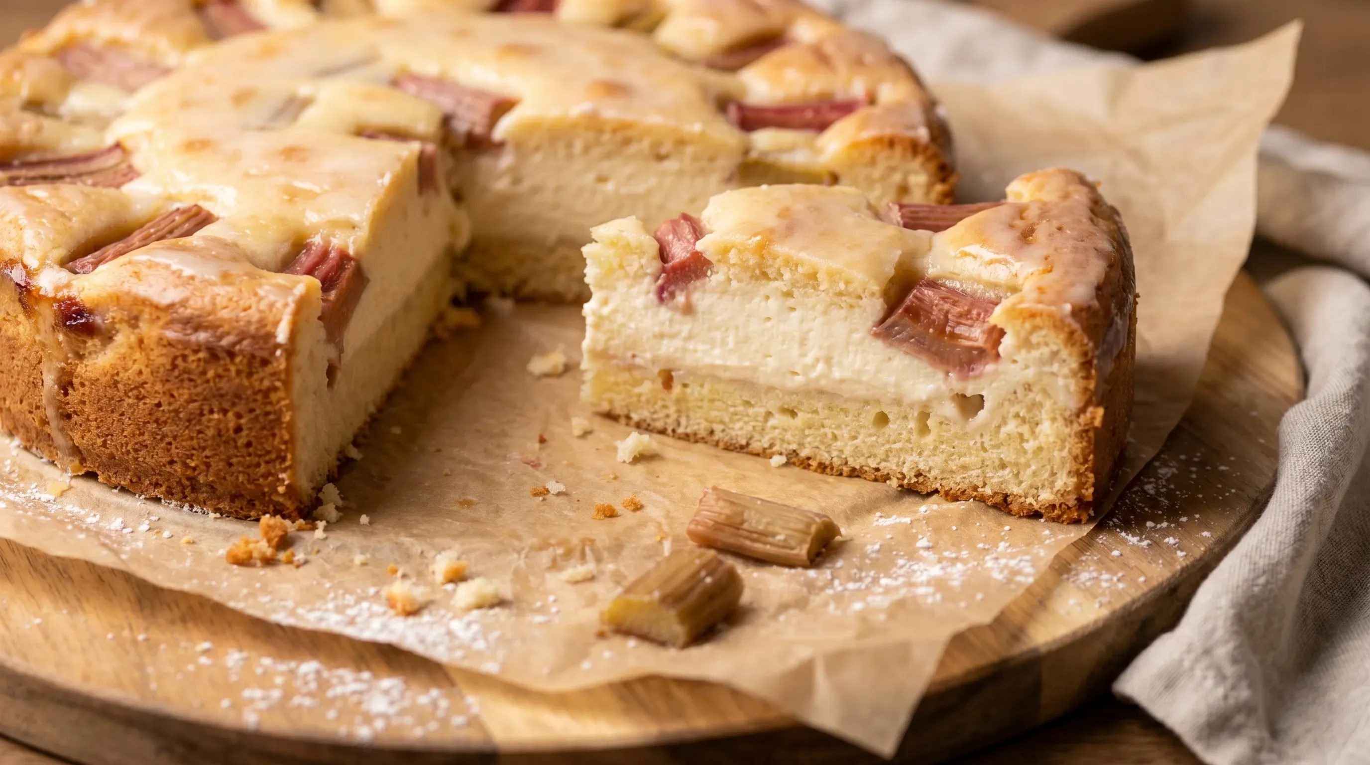 Histaminarmer Rhabarber-Schmand-Kuchen