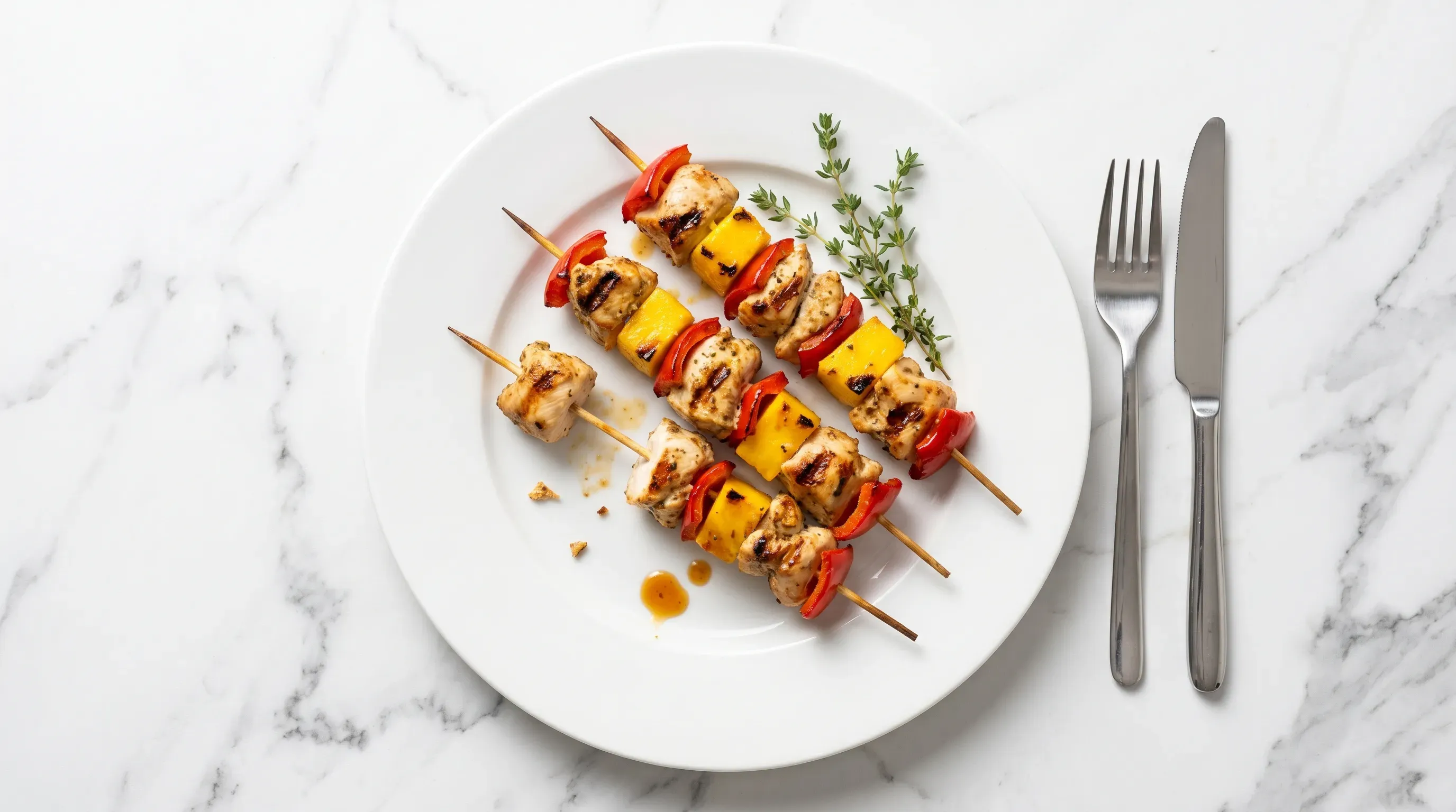 Hühnchen-Paprika-Mango-Spießchen