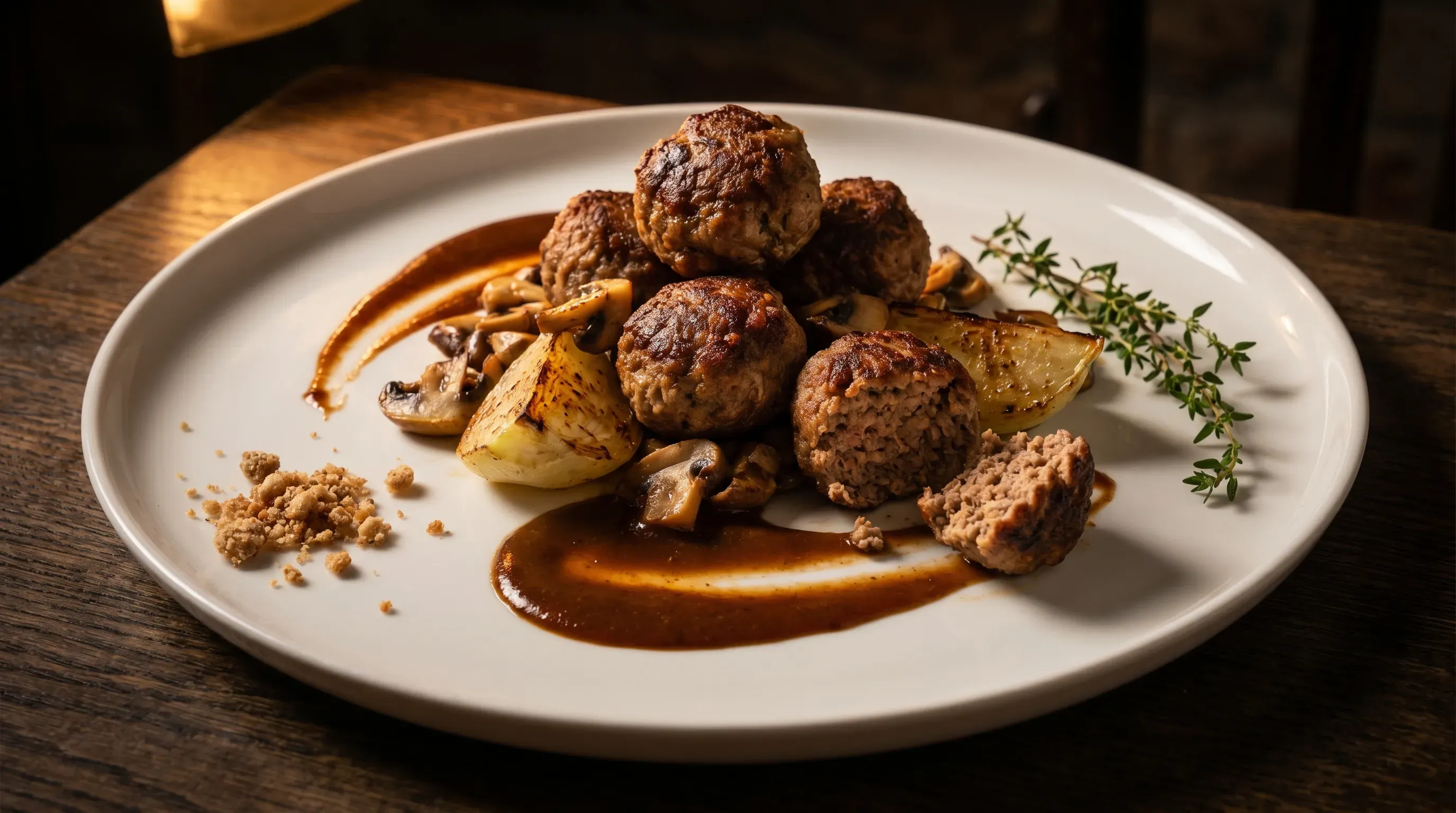 Jägerhackbällchen an Bratkohbrabi – histaminarm