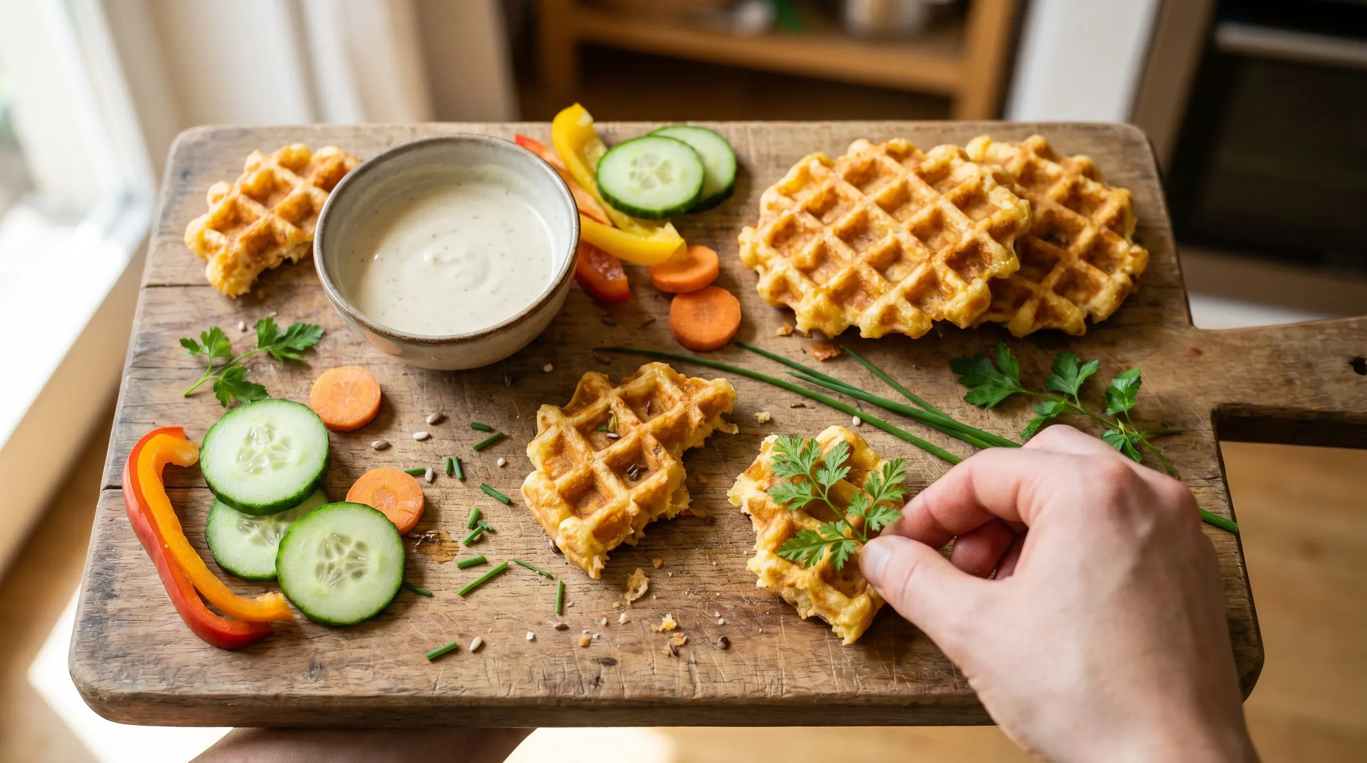 Käsewaffeln mit Dip – histaminarm