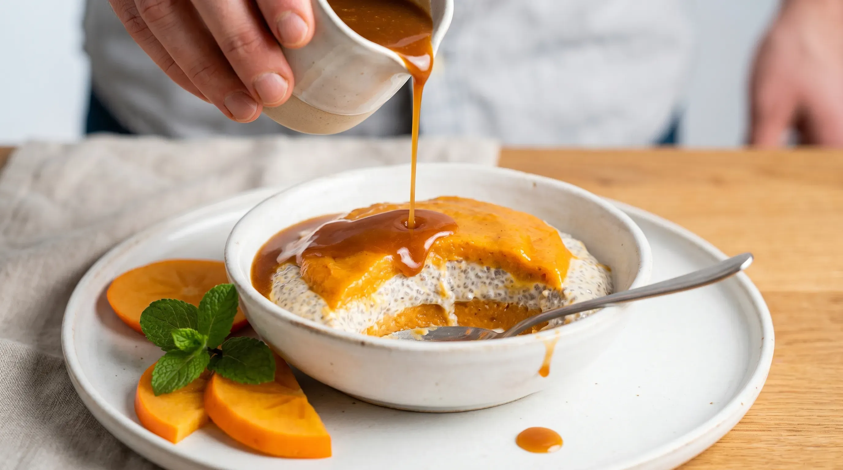 Kaki-Ballaststoff-Pudding