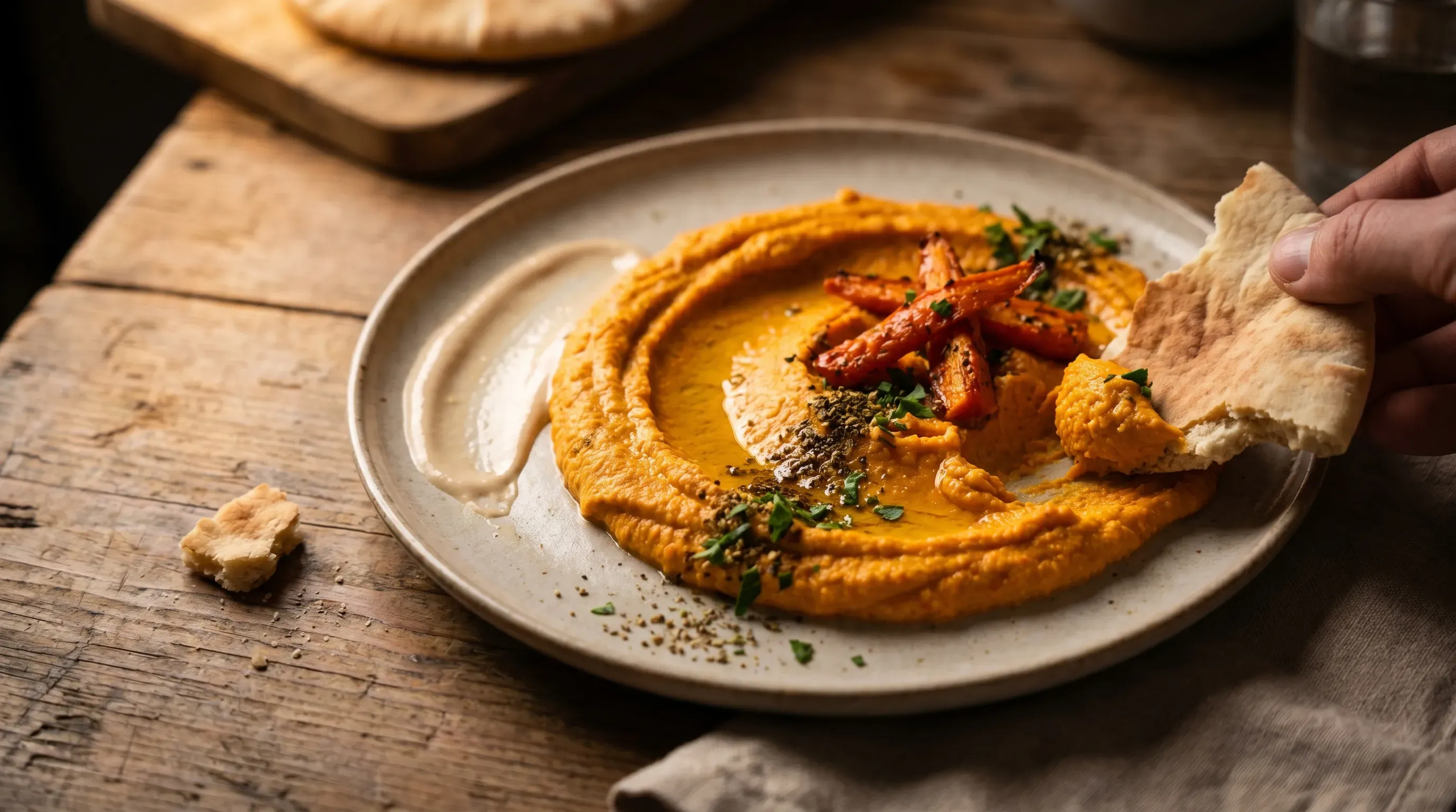 Karotten-Hummus ohne Zitrone