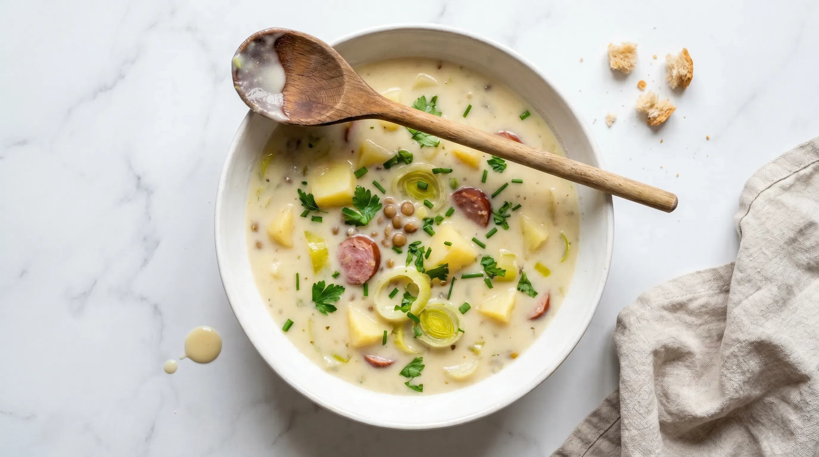 Cremige Kartoffel-Lauch-Suppe