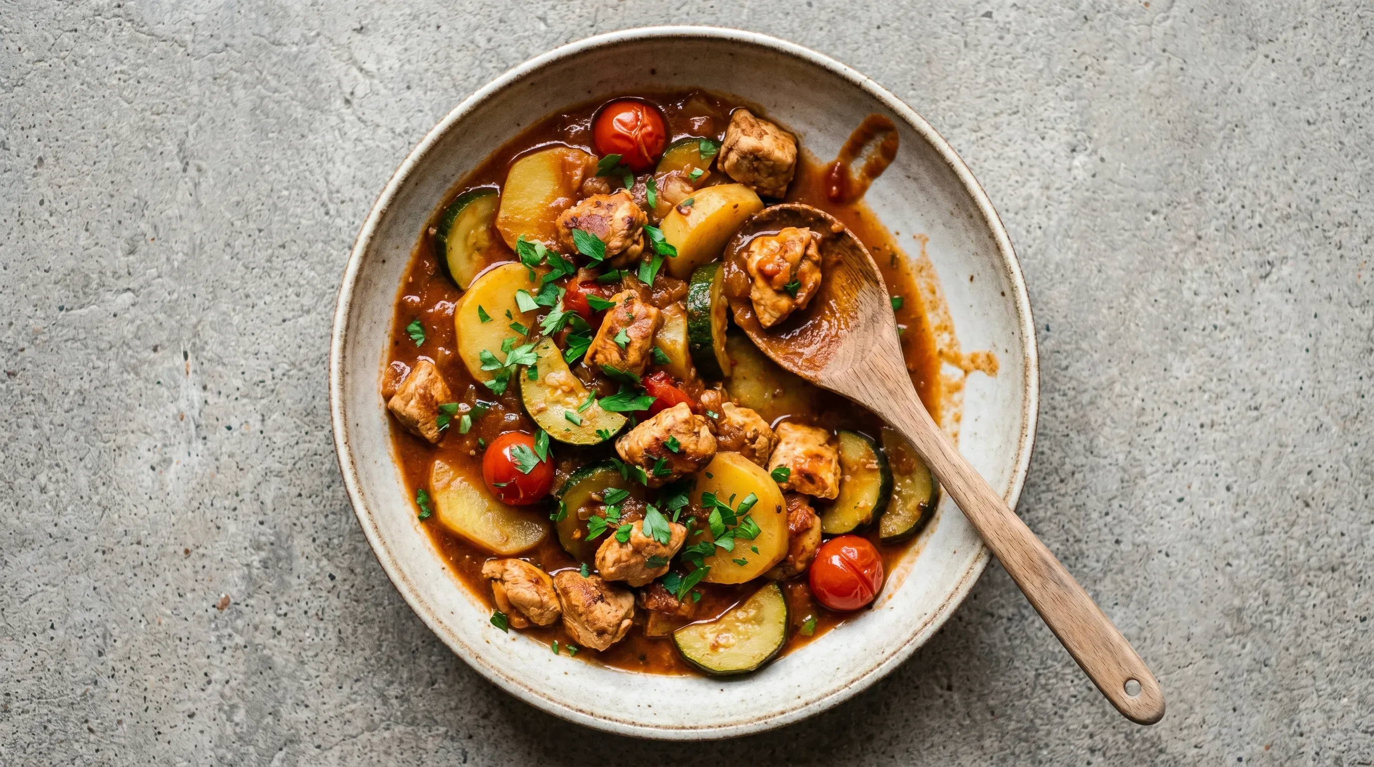 Kartoffel-Zucchini-Pfanne mit Hähnchen